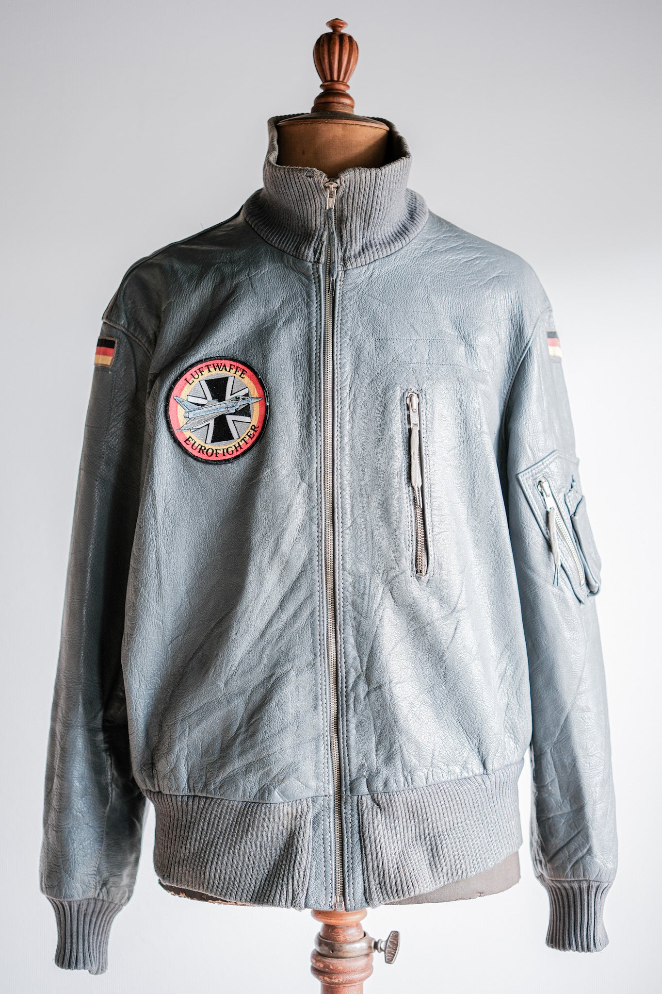 【~70’s】West German Air Force Pilot Leather Jacket With Patches Size.190/100