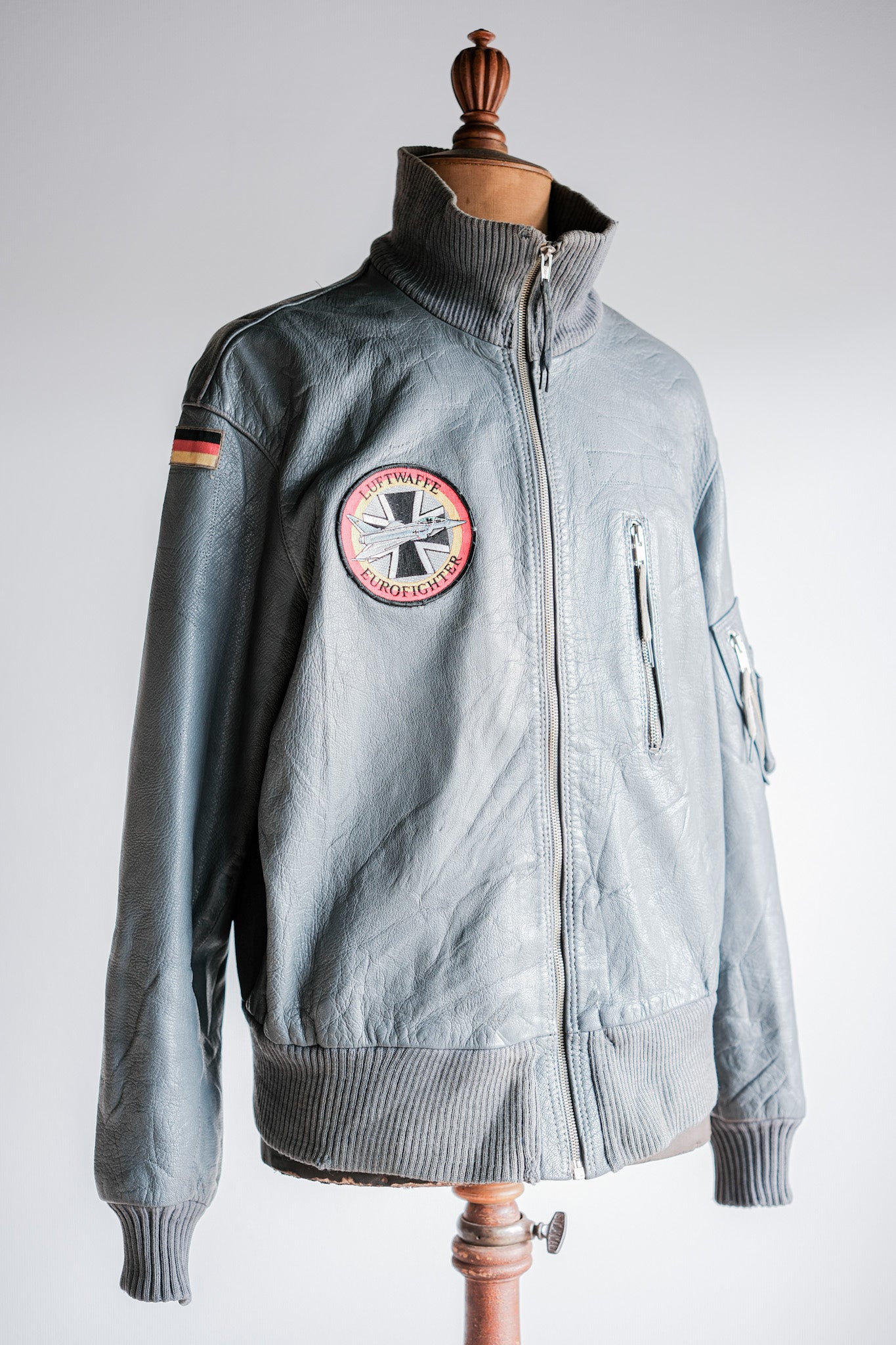 【~70’s】West German Air Force Pilot Leather Jacket With Patches Size.190/100
