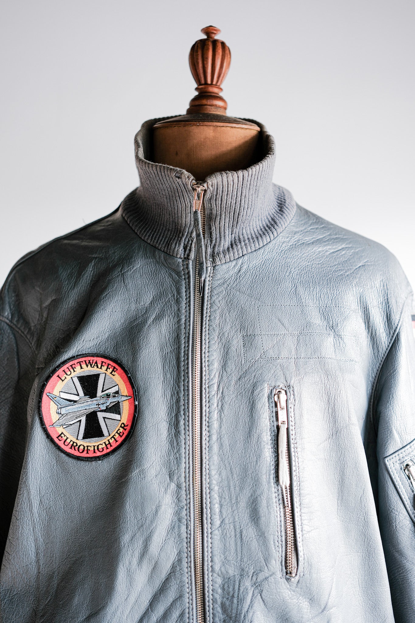 【~70’s】West German Air Force Pilot Leather Jacket With Patches Size.190/100