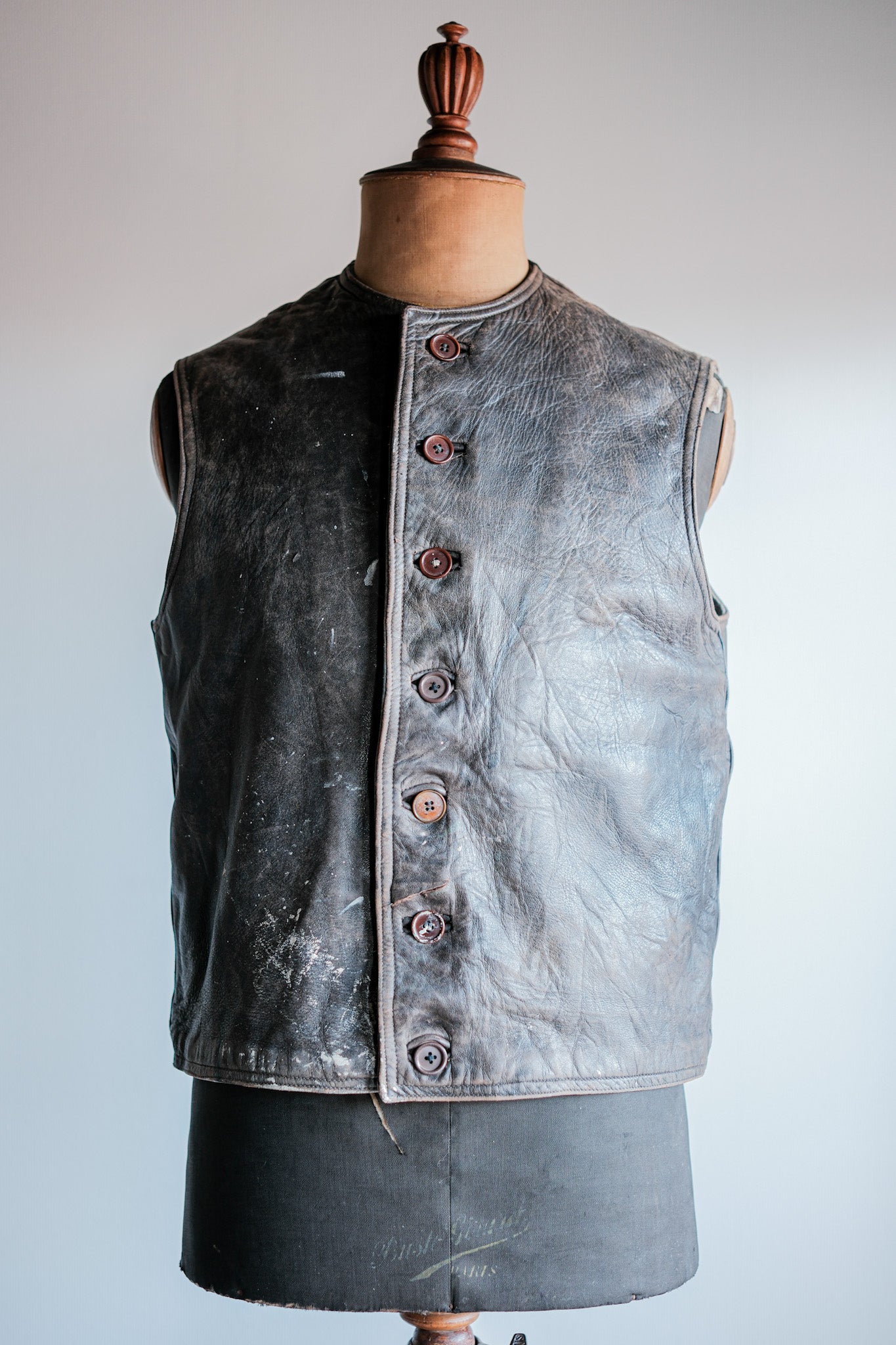 【~40's】French Army Cavalier Leather Vest