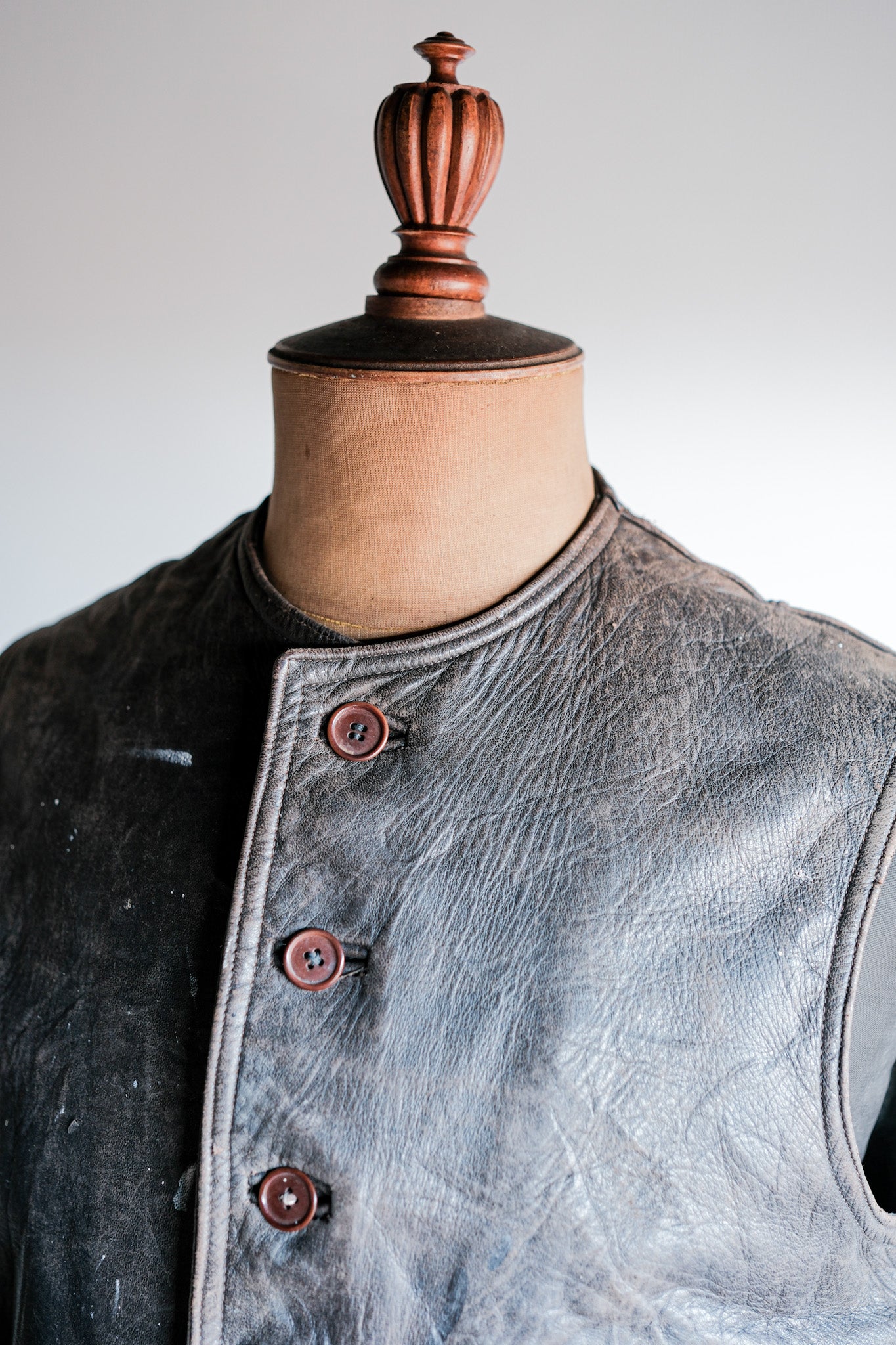 【~40's】French Army Cavalier Leather Vest