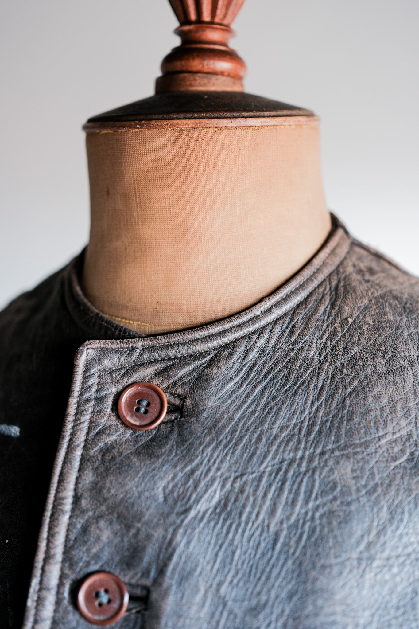 【~40's】French Army Cavalier Leather Vest