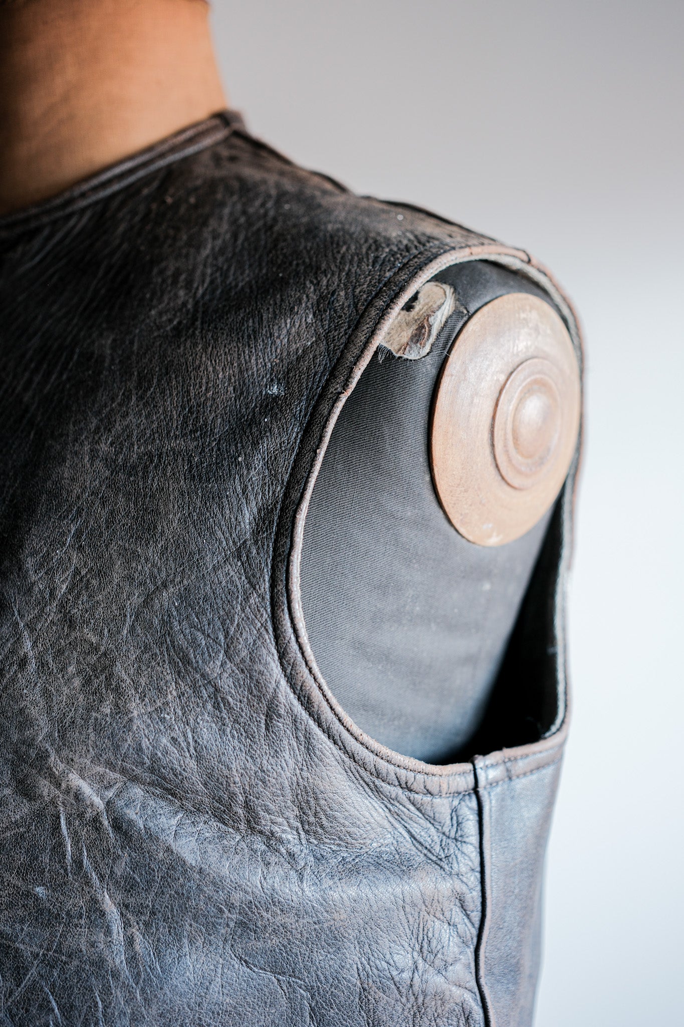 【~40's】French Army Cavalier Leather Vest