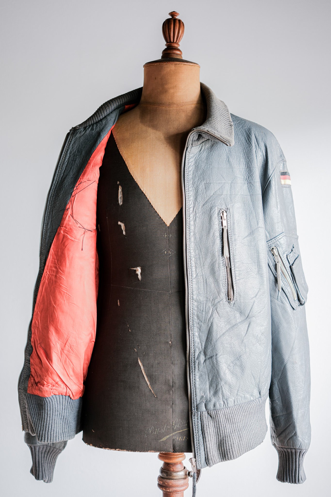 【~70’s】West German Air Force Pilot Leather Jacket With Patches Size.190/100