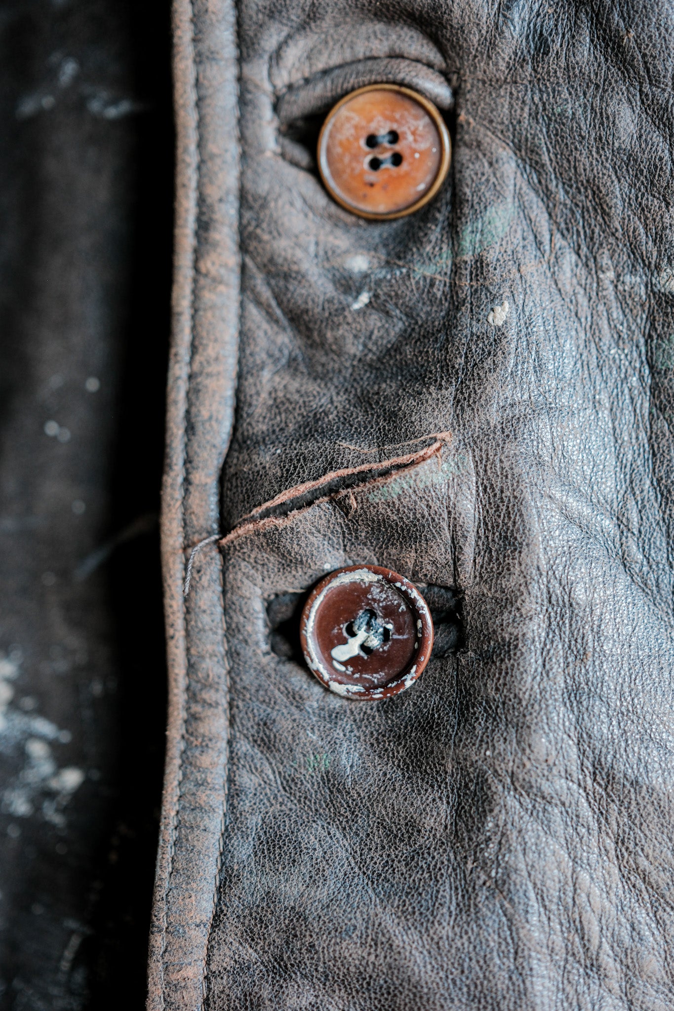 【~40's】French Army Cavalier Leather Vest