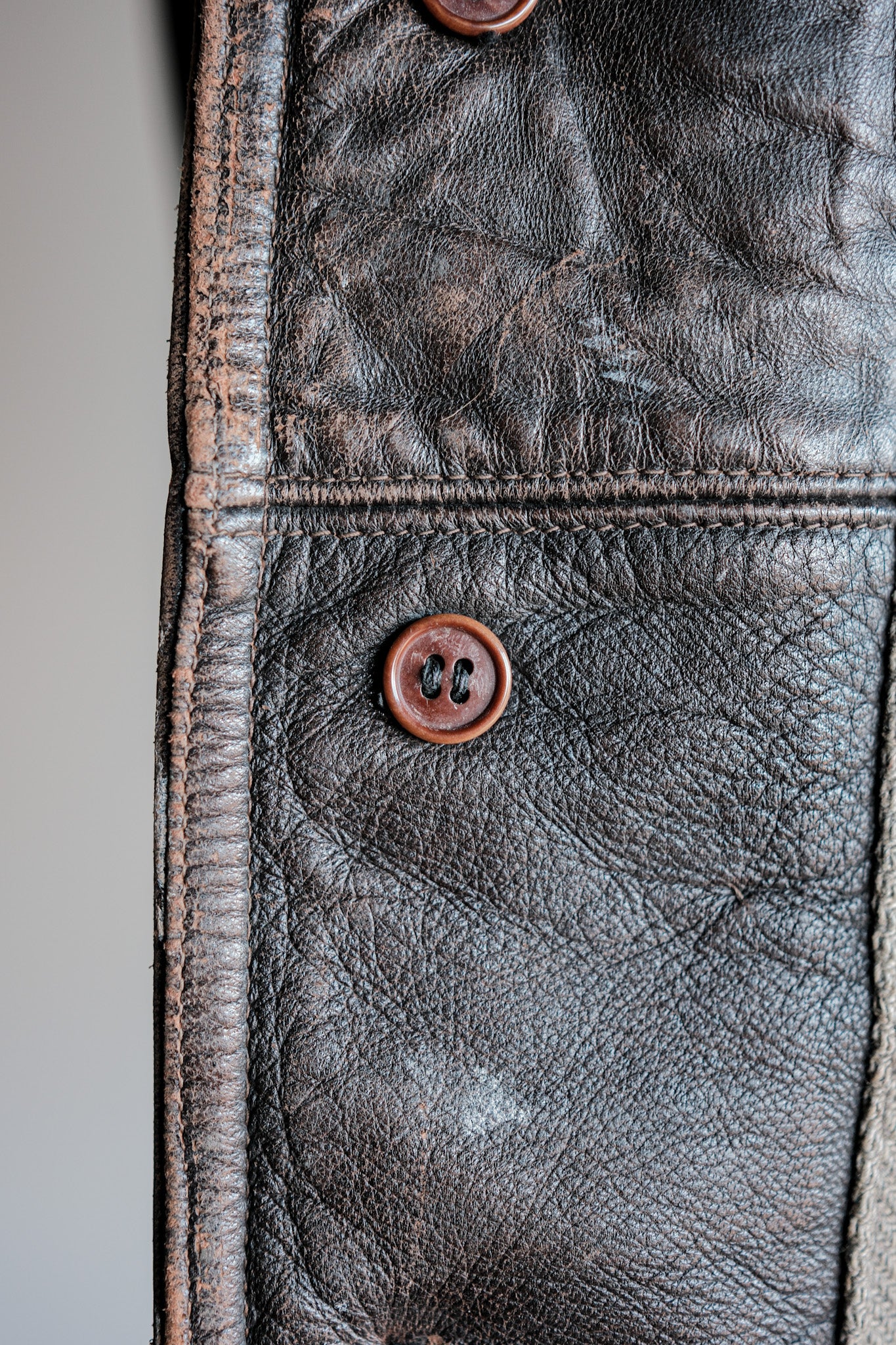 【~40's】French Army Cavalier Leather Vest