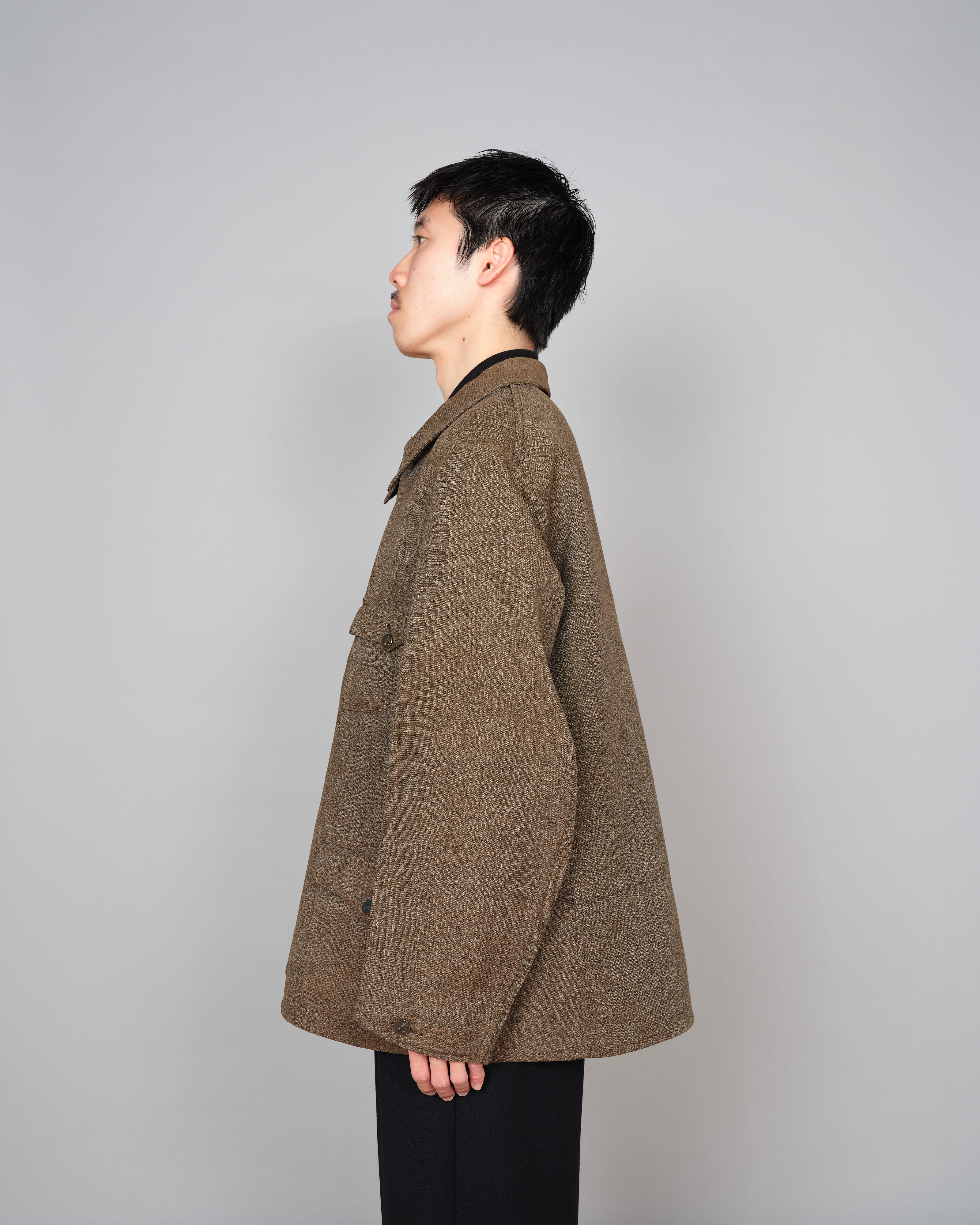【~30’s】French Vintage Brown Chambray Hunting Jacket