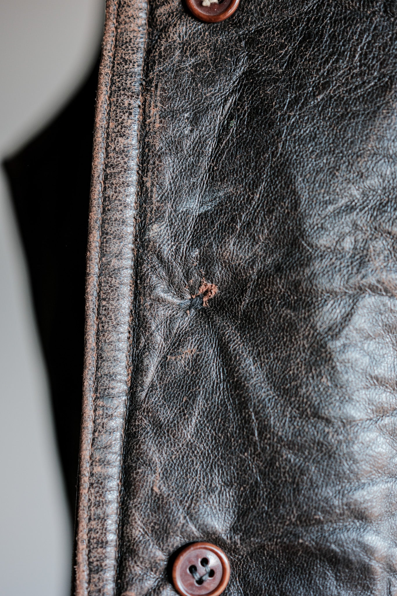 【~40's】French Army Cavalier Leather Vest