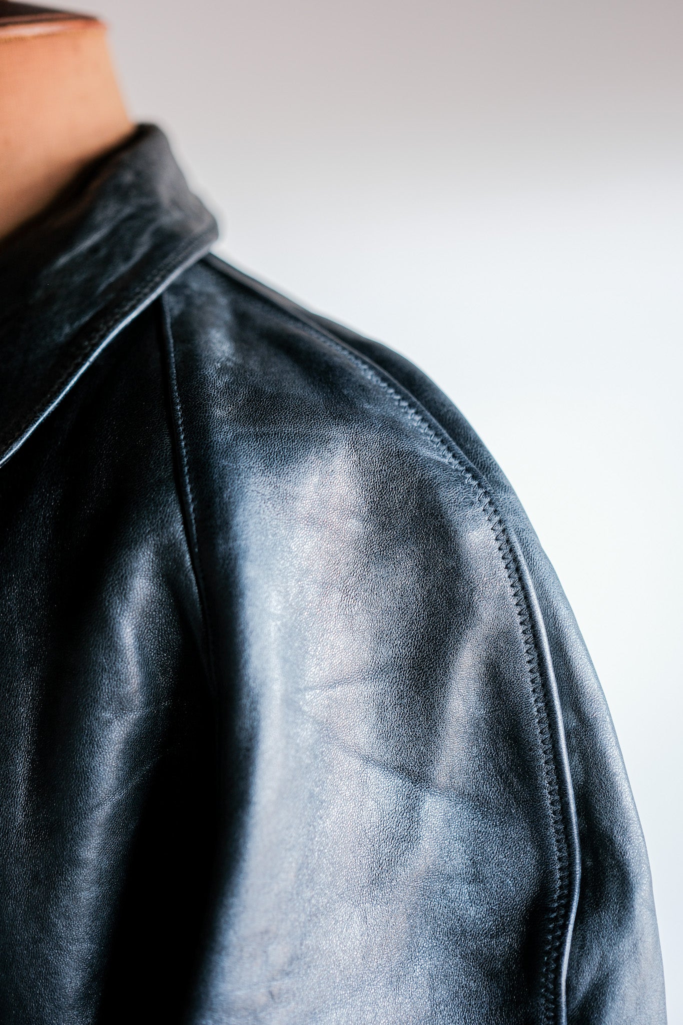 【~50's】Italian Army Police Double Breasted Leather Coat Size.2 "Carabinieri"