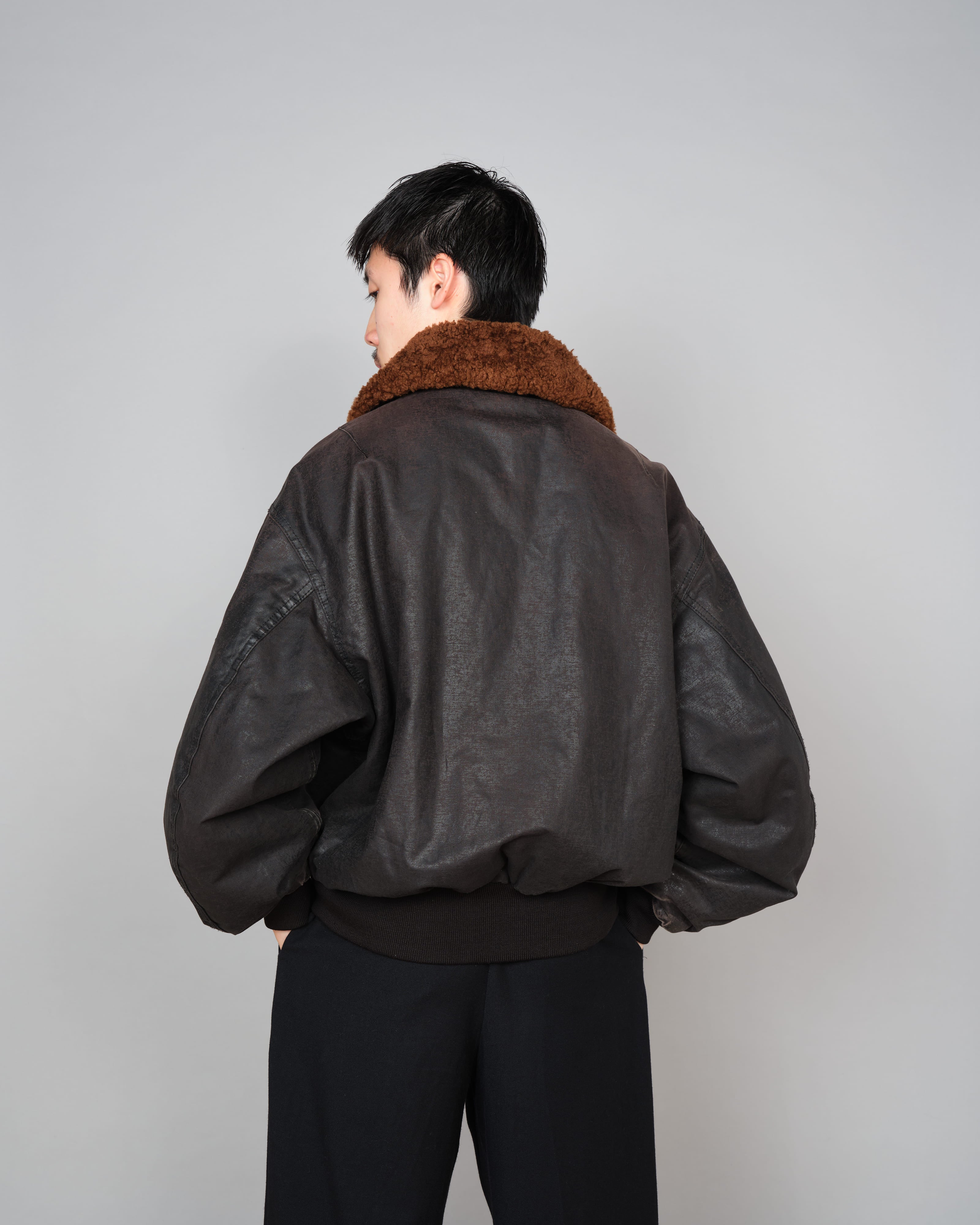 【~80’s】Old GUIDO PELLEGRINI Cotton Polyurethane Flight Type Blouson Size.42