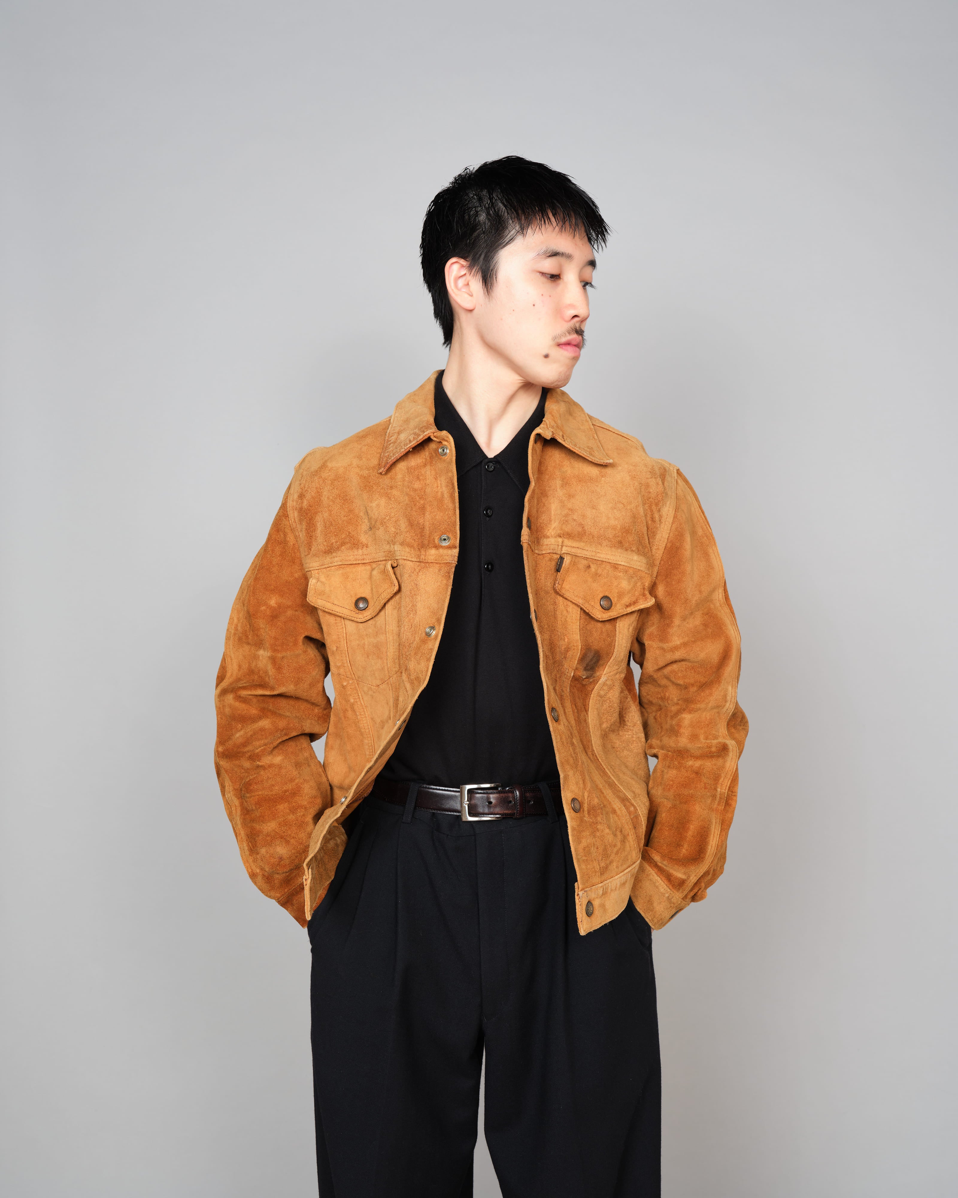 【~70's】Vintage Levi's Suede Leather Trucker Jacket