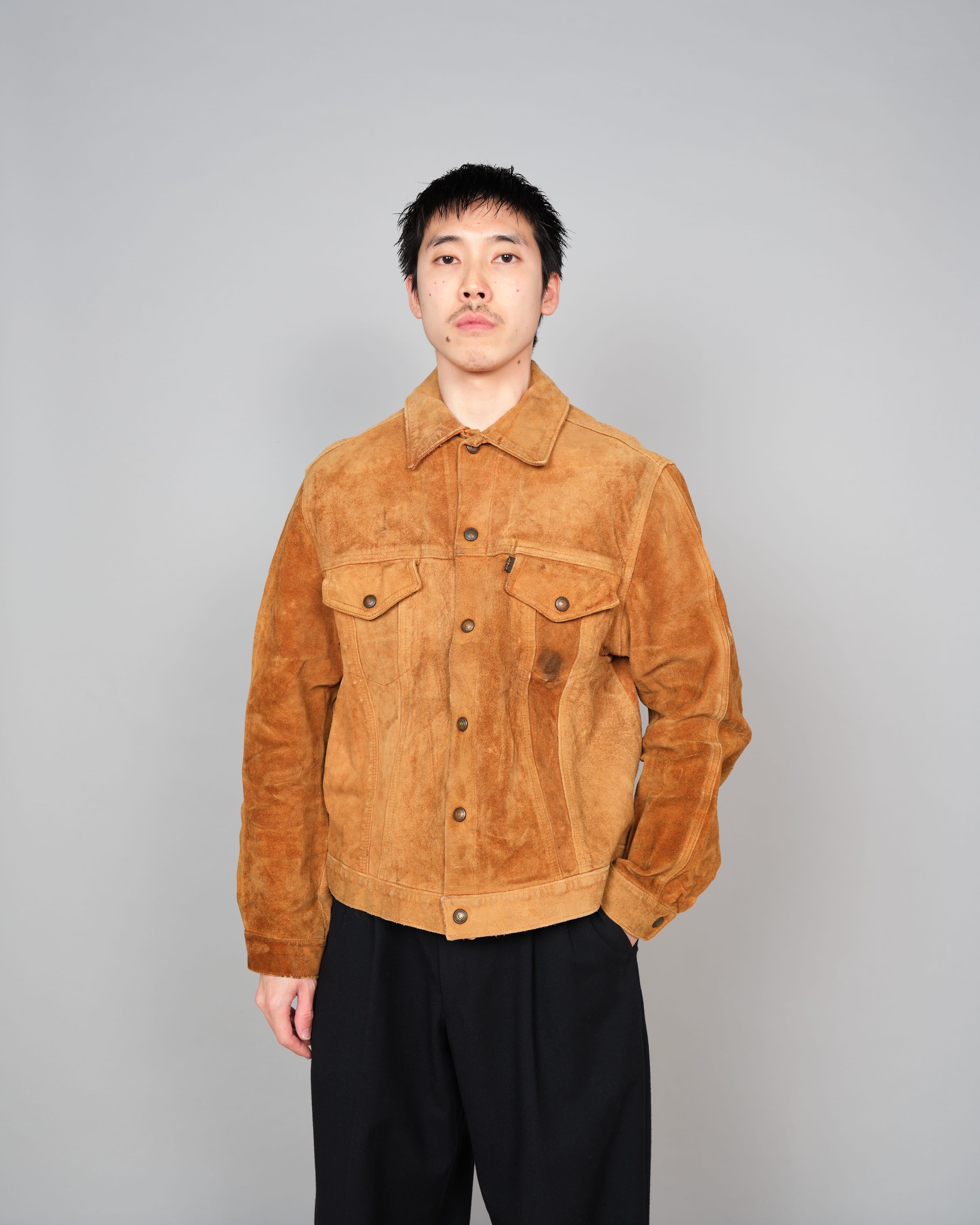 【~70's】Vintage Levi's Suede Leather Trucker Jacket