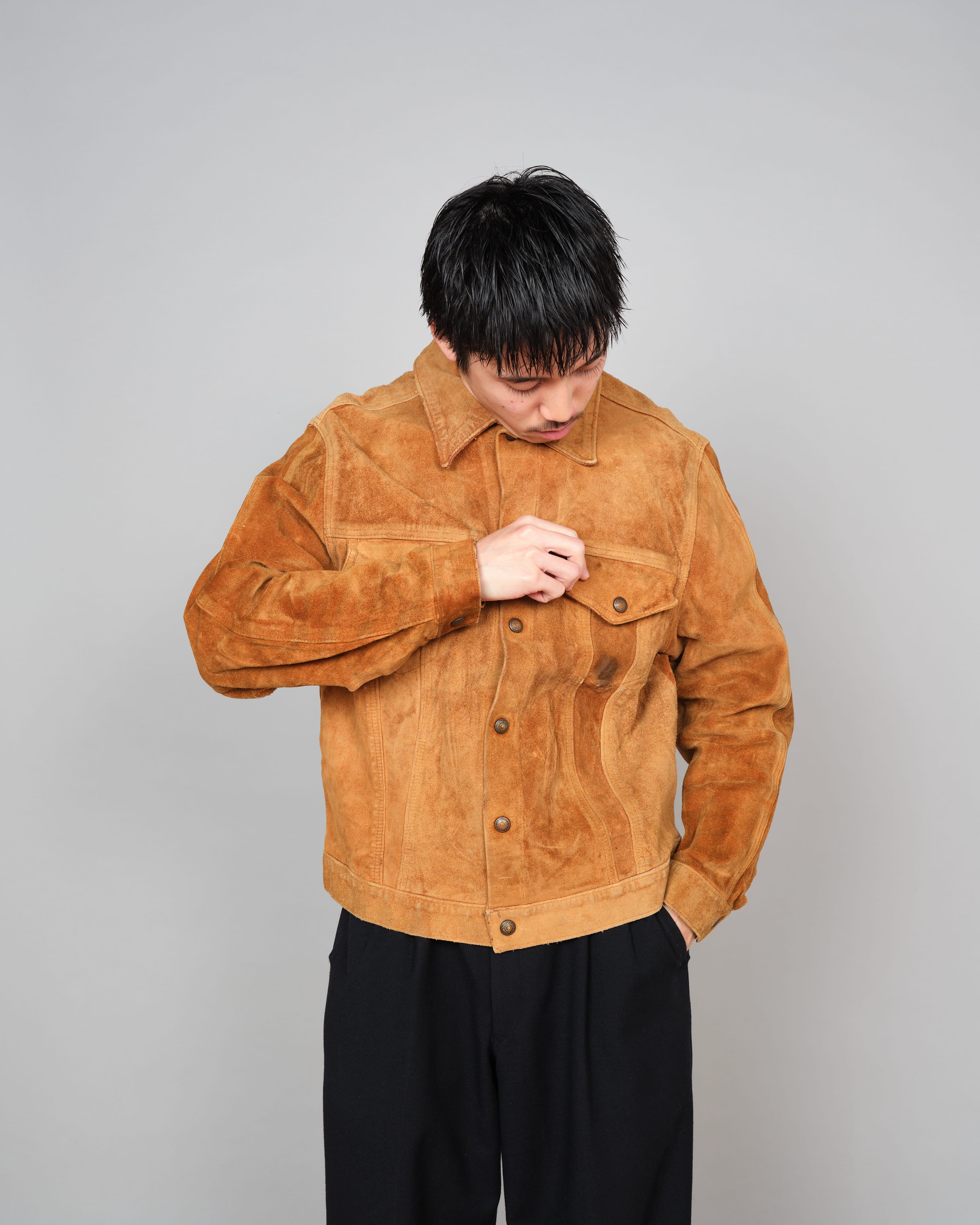 【~70's】Vintage Levi's Suede Leather Trucker Jacket