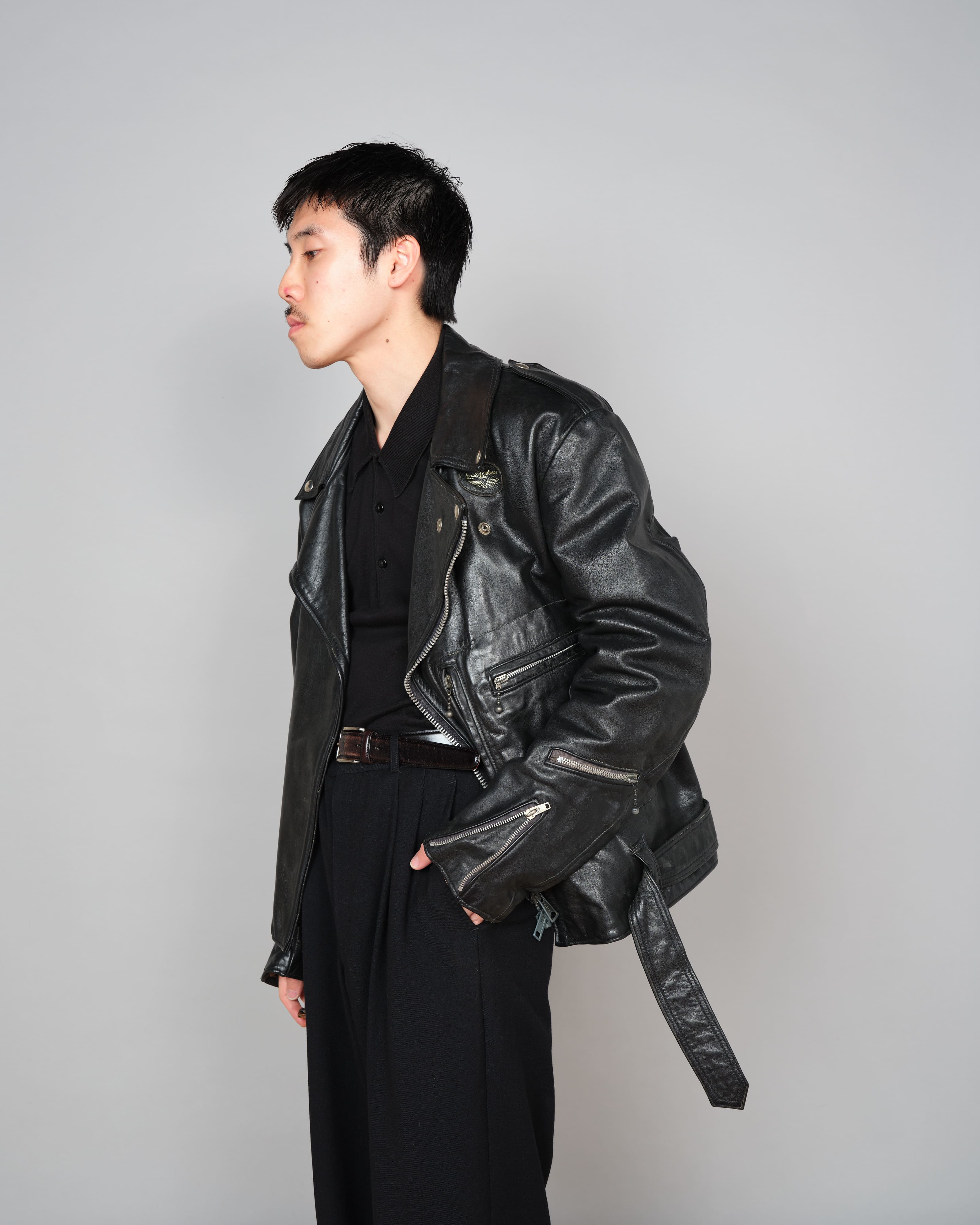 【~70’s】Vintage Lewis Leathers Leather Double Riders Jacket Size.42 "BRONX"