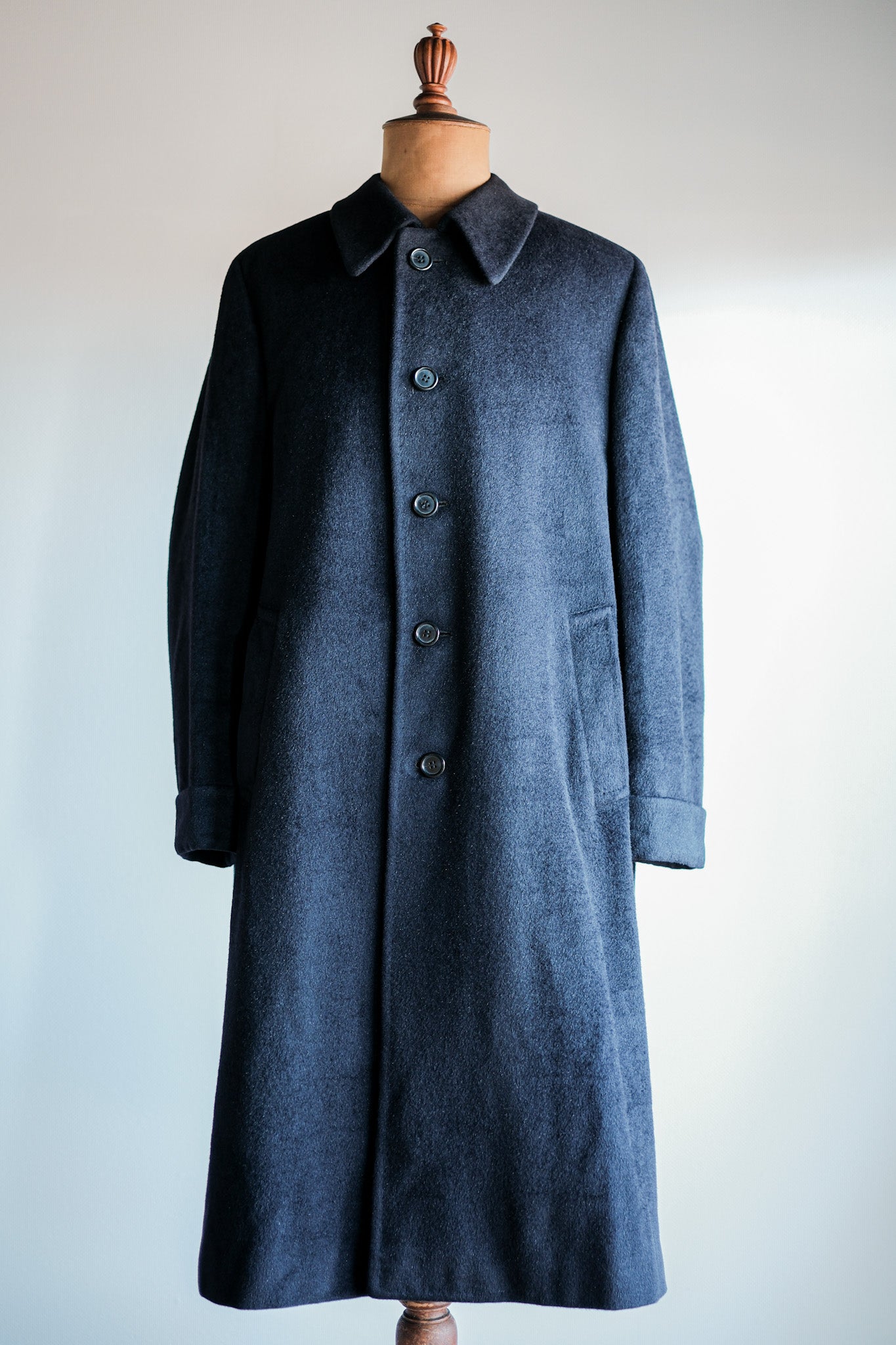 【~00's】Old ARNYS PARIS Saddle Shoulder Angora Balmacaan Coat Size.42