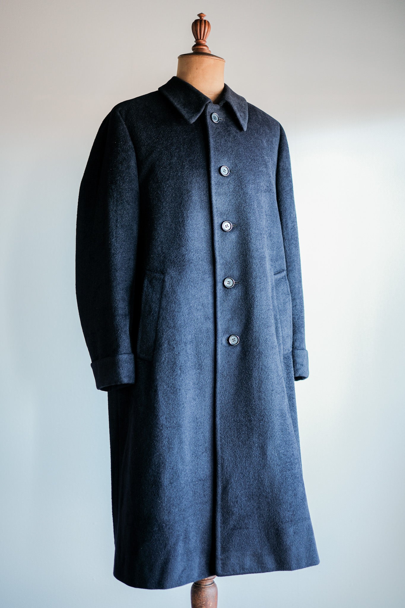 【~00's】Old ARNYS PARIS Saddle Shoulder Angora Balmacaan Coat Size.42