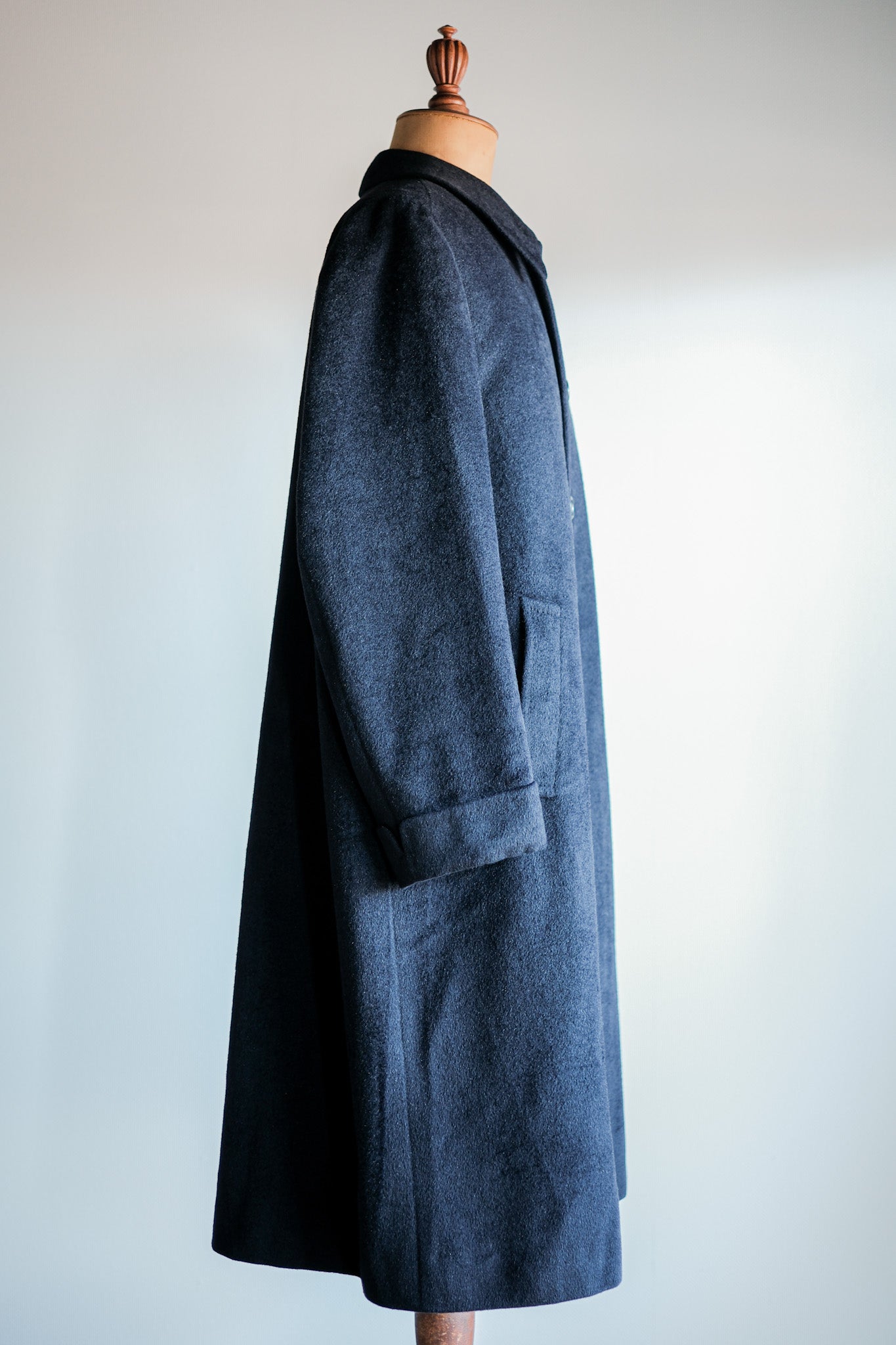 【~00's】Old ARNYS PARIS Saddle Shoulder Angora Balmacaan Coat Size.42