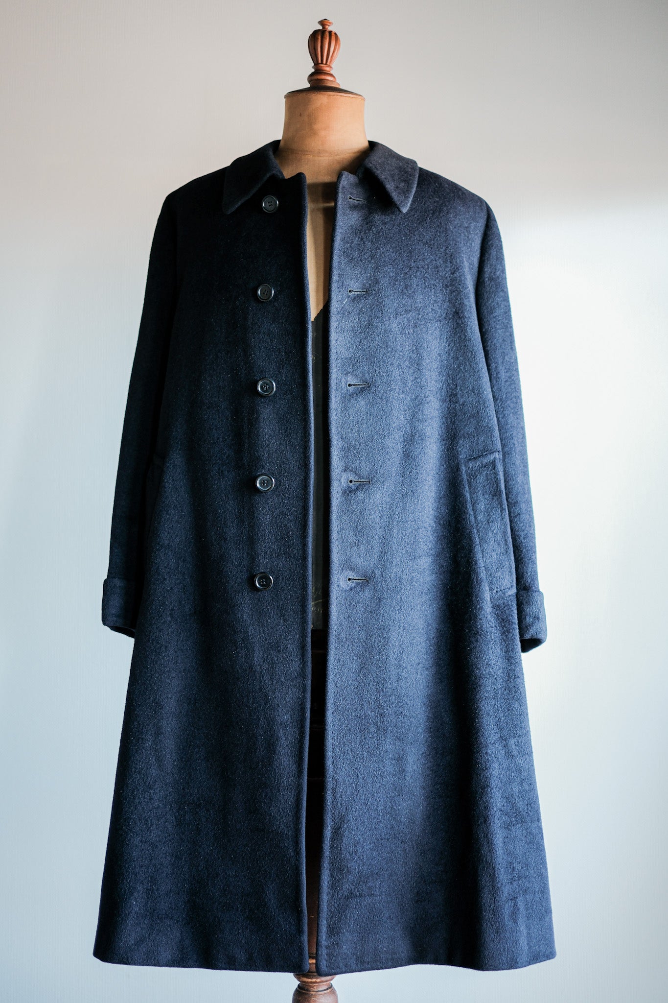 【~00's】Old ARNYS PARIS Saddle Shoulder Angora Balmacaan Coat Size.42