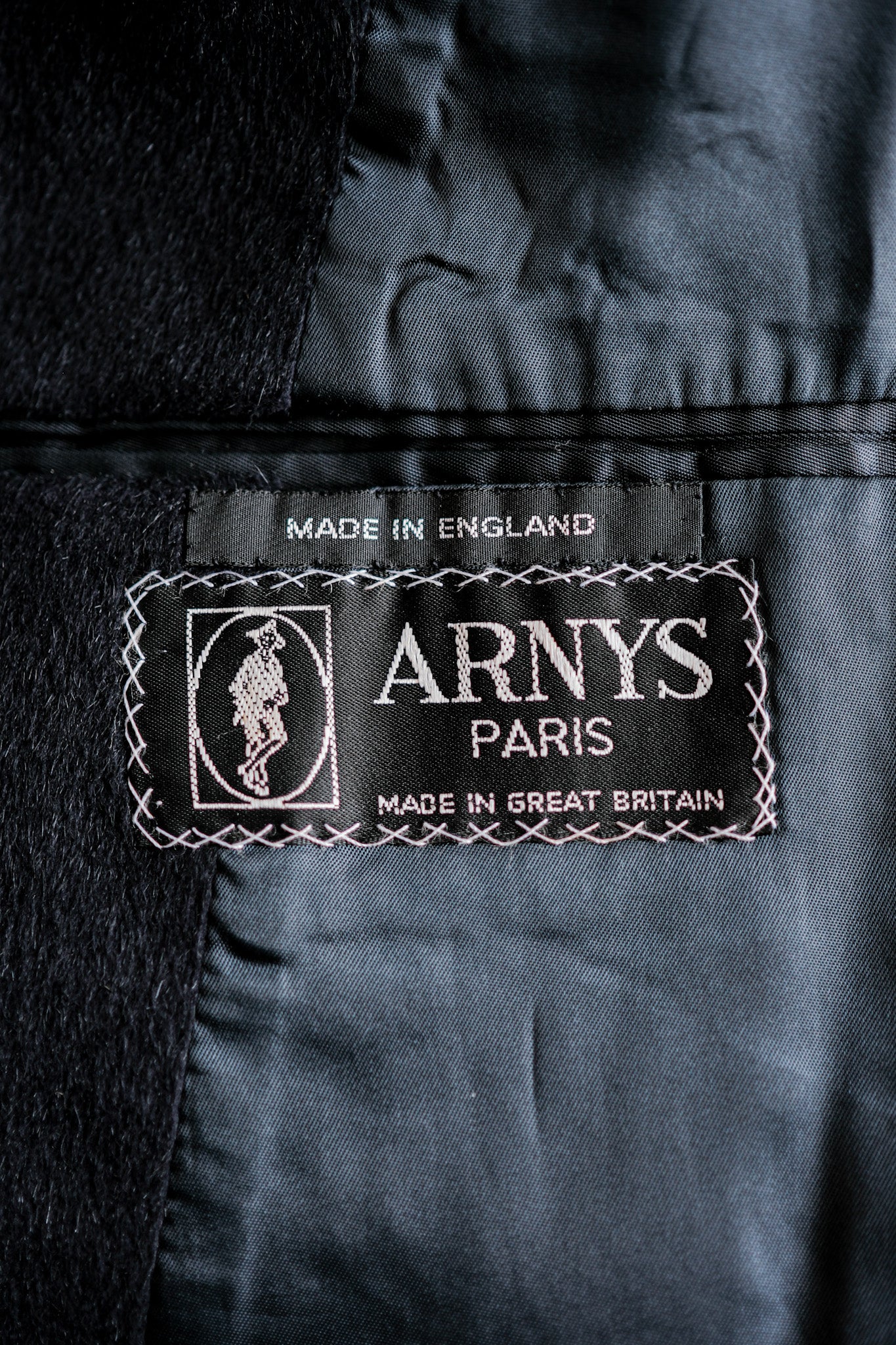 【~00's】Old ARNYS PARIS Saddle Shoulder Angora Balmacaan Coat Size.42