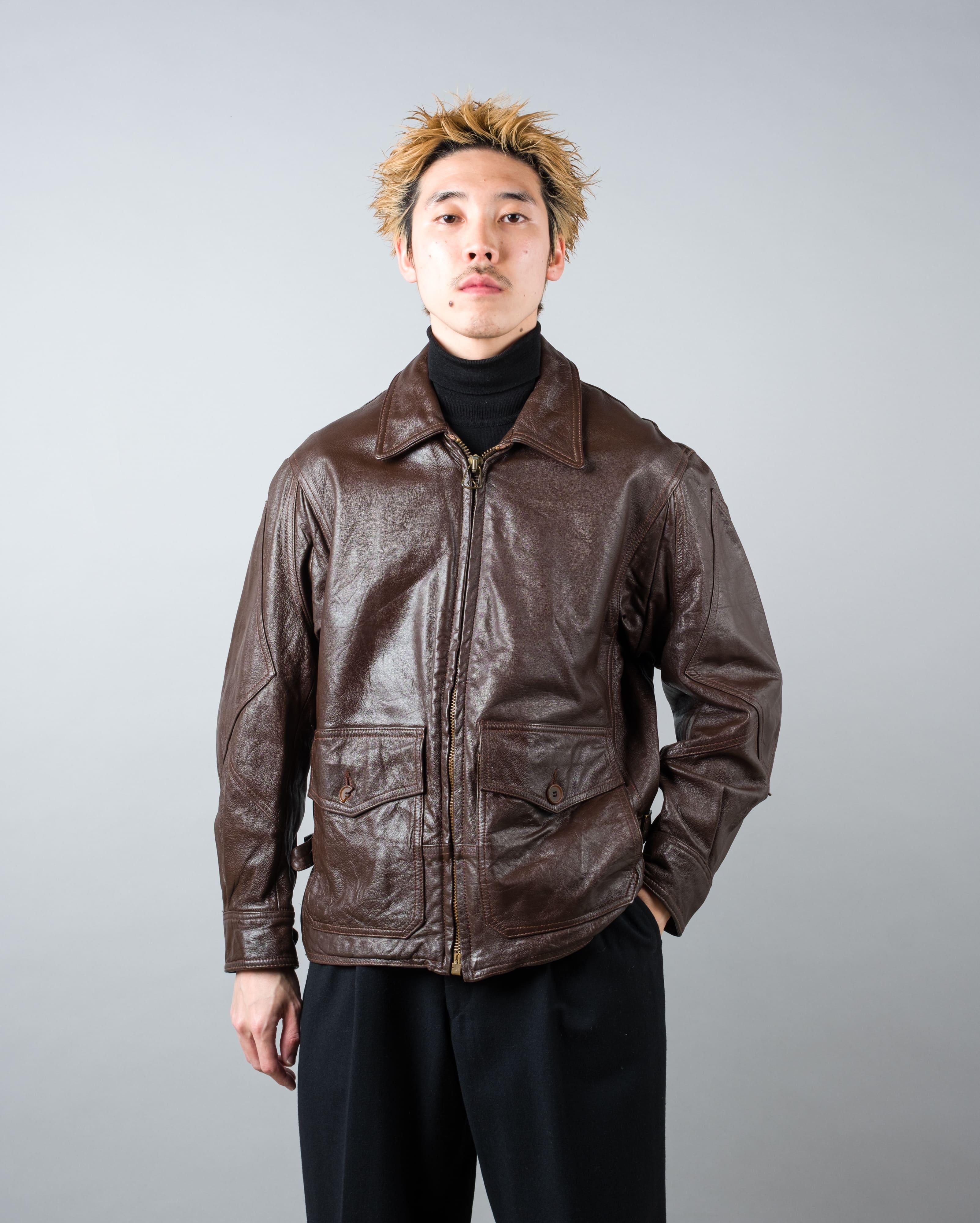 【~80's】Vintage Willis&Geiger G-8 Leather Flight Jacket Size.38 "Made in U.S.A."