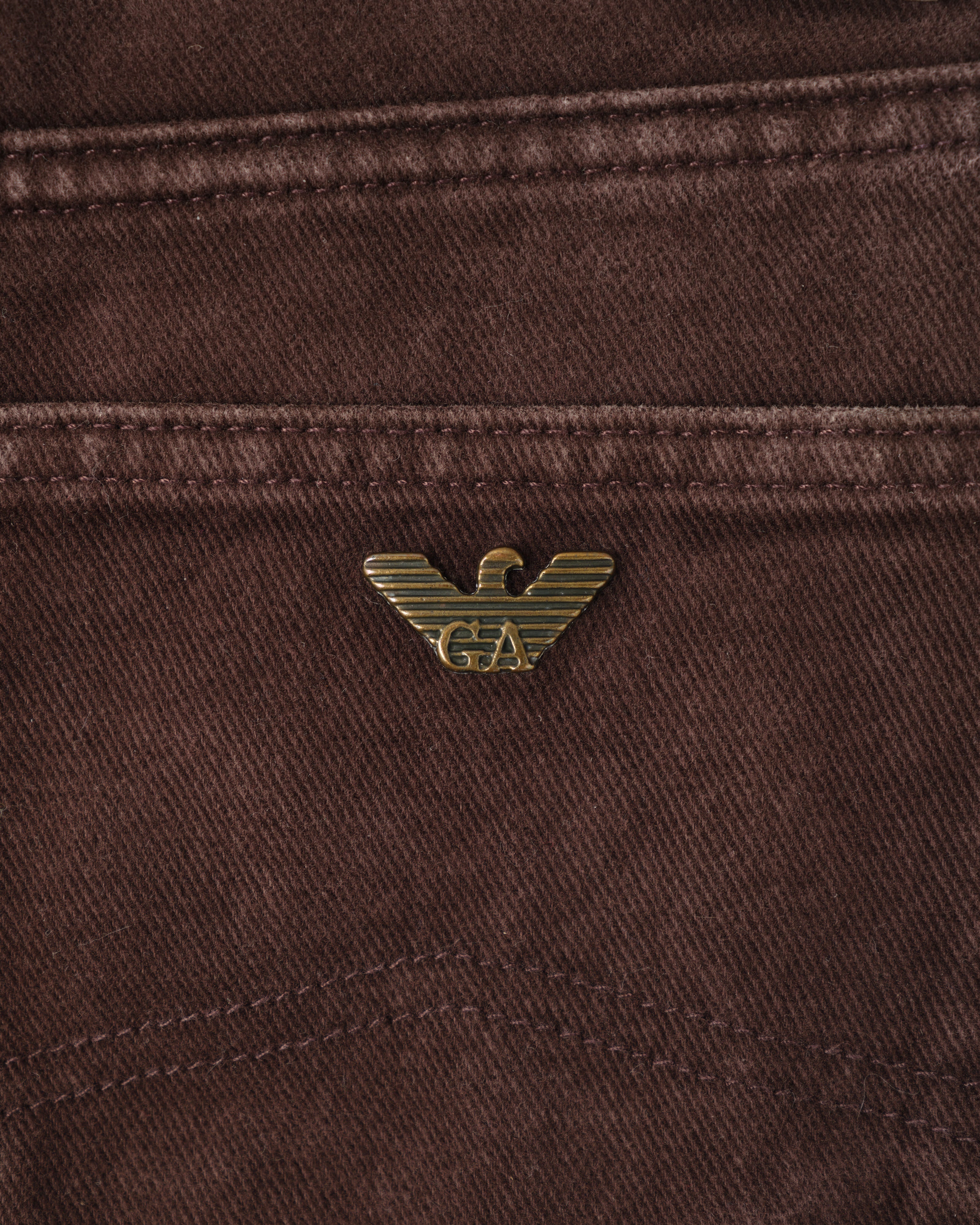 【~90’s】Old ARMANI JEANS Brown Cotton Twill Trousers Size.30