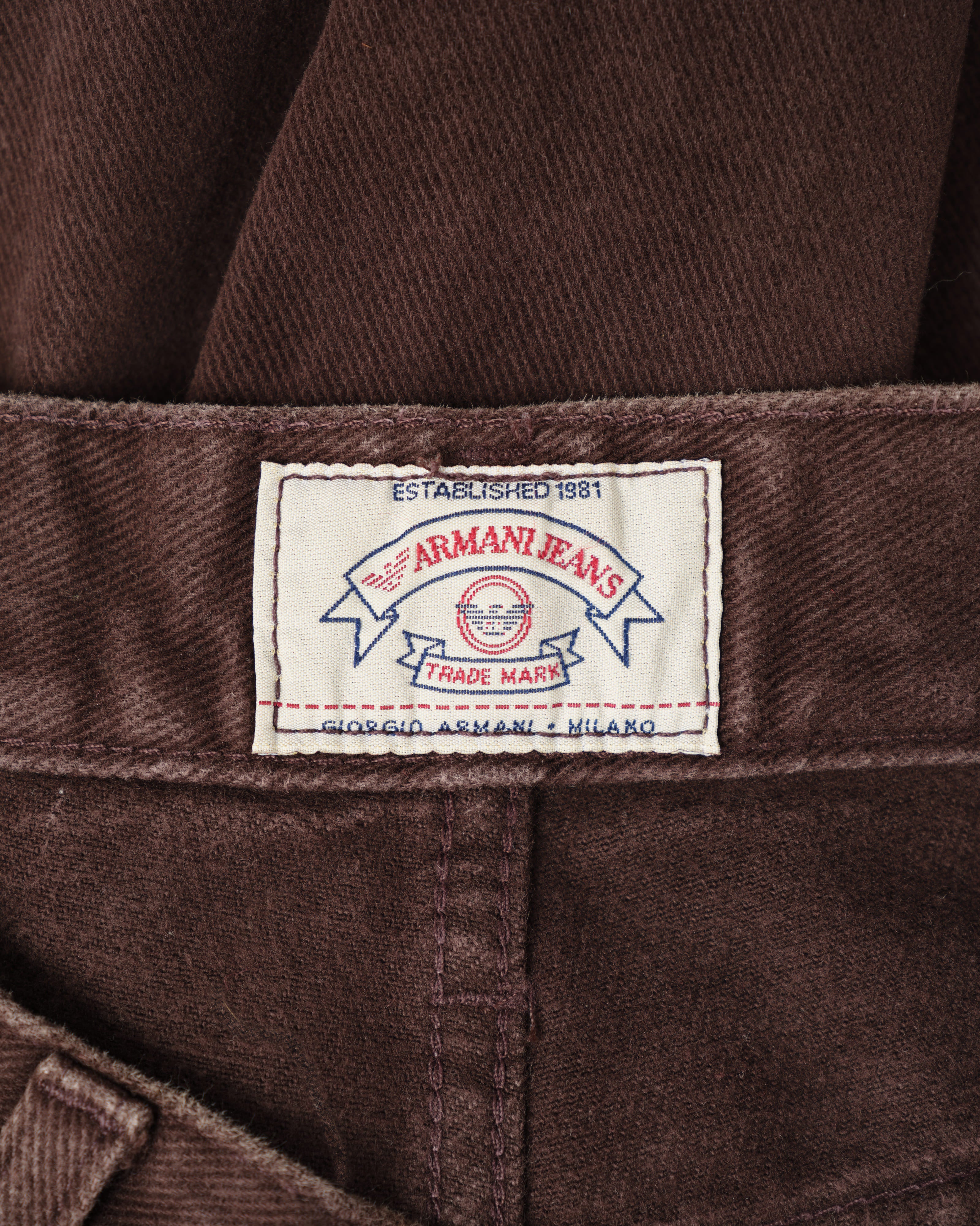 【~90’s】Old ARMANI JEANS Brown Cotton Twill Trousers Size.30