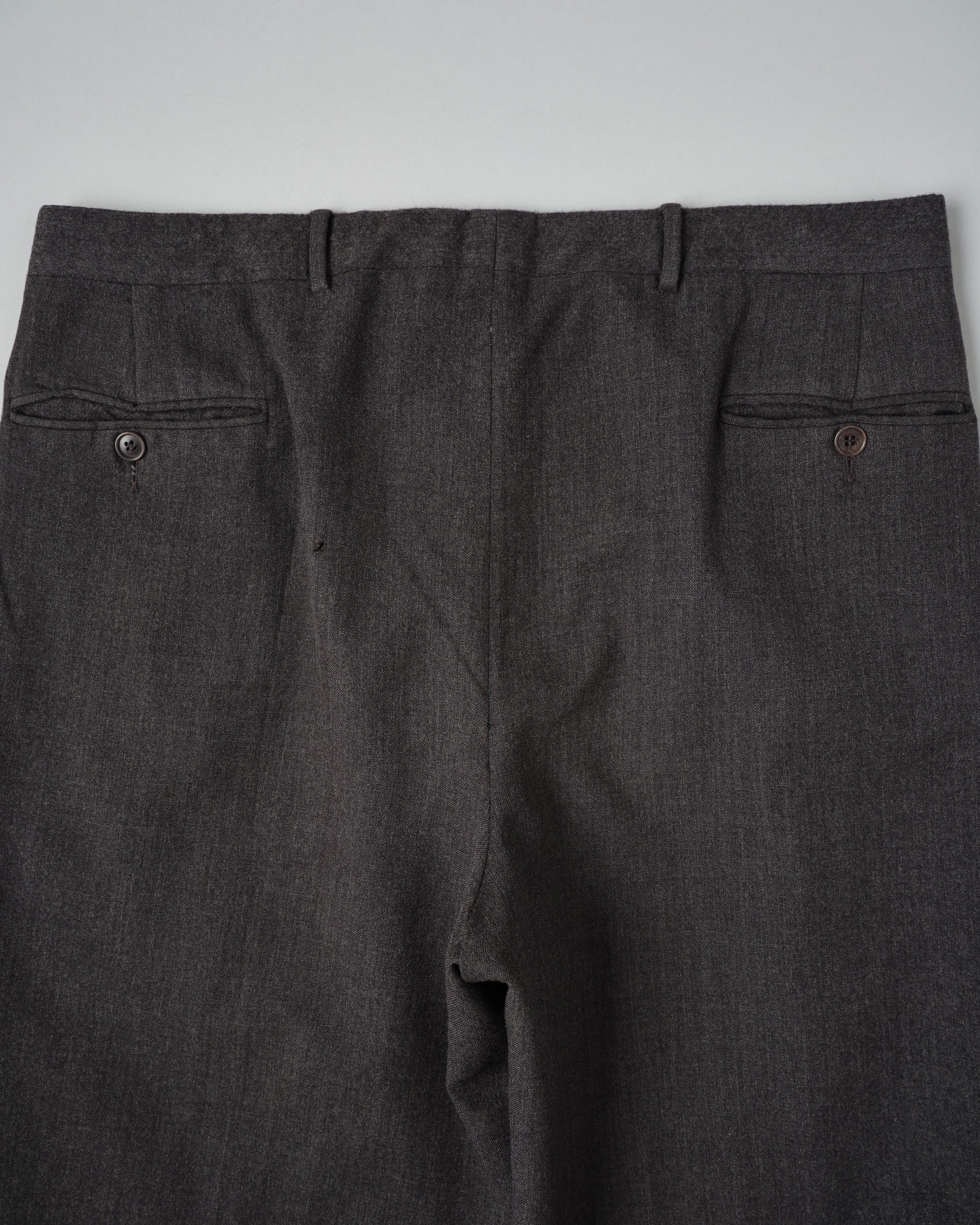 【~70's】Old GUCCI 2 Tuck Turn Up Wool Trousers Size.52