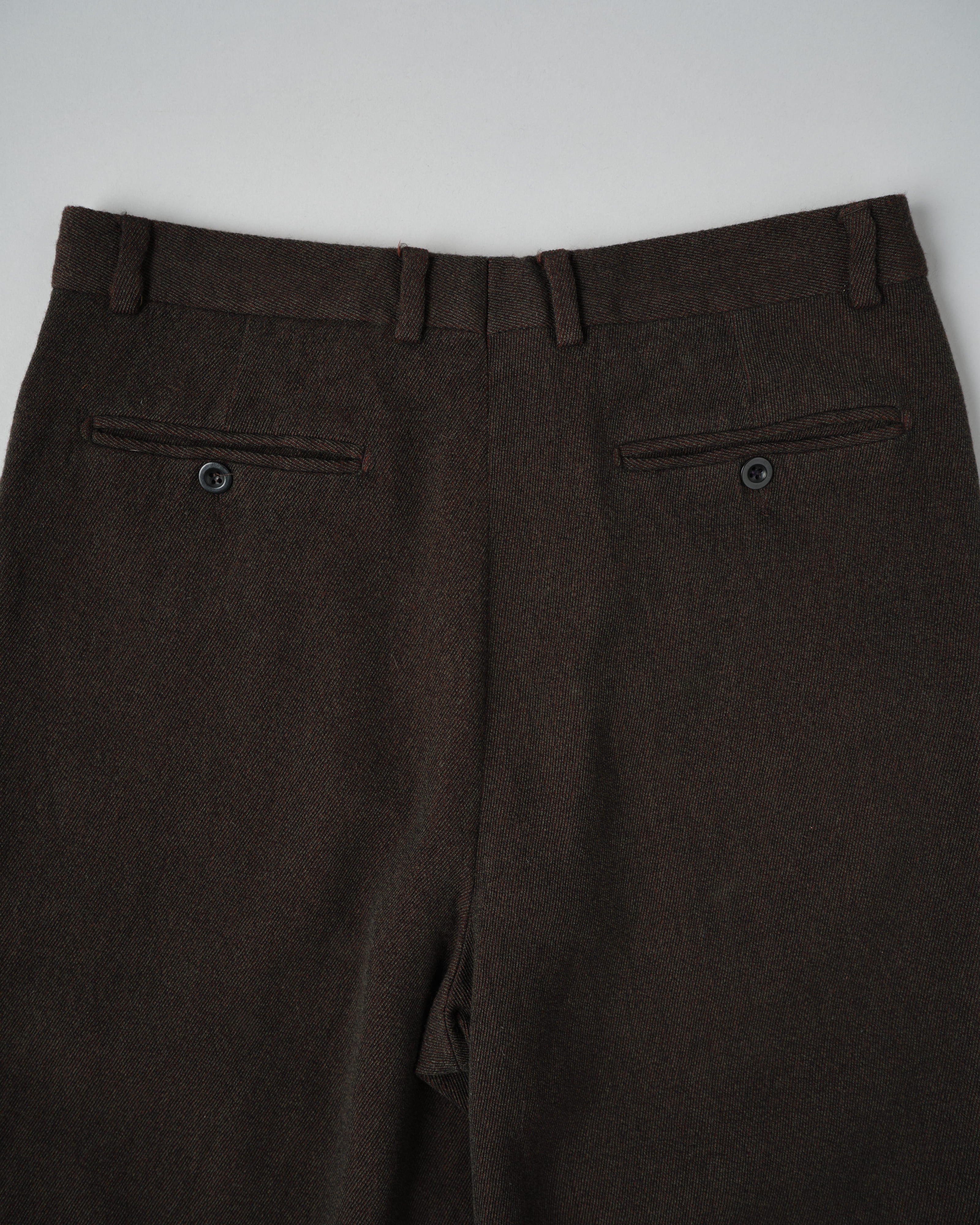 【~90's】Old Hermès Paris 2 Tuck Wool Trousers Size.50