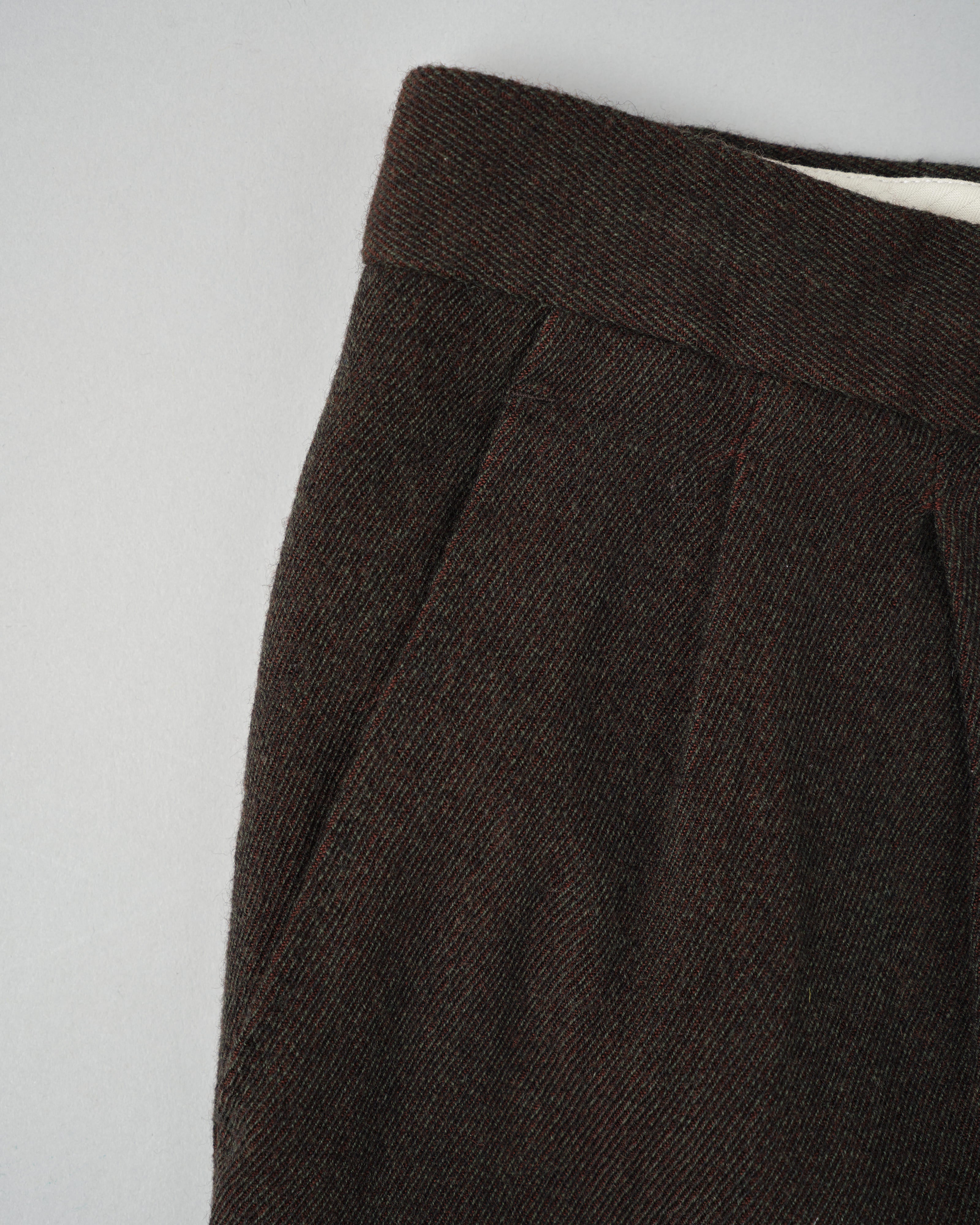 【~90's】Old Hermès Paris 2 Tuck Wool Trousers Size.50