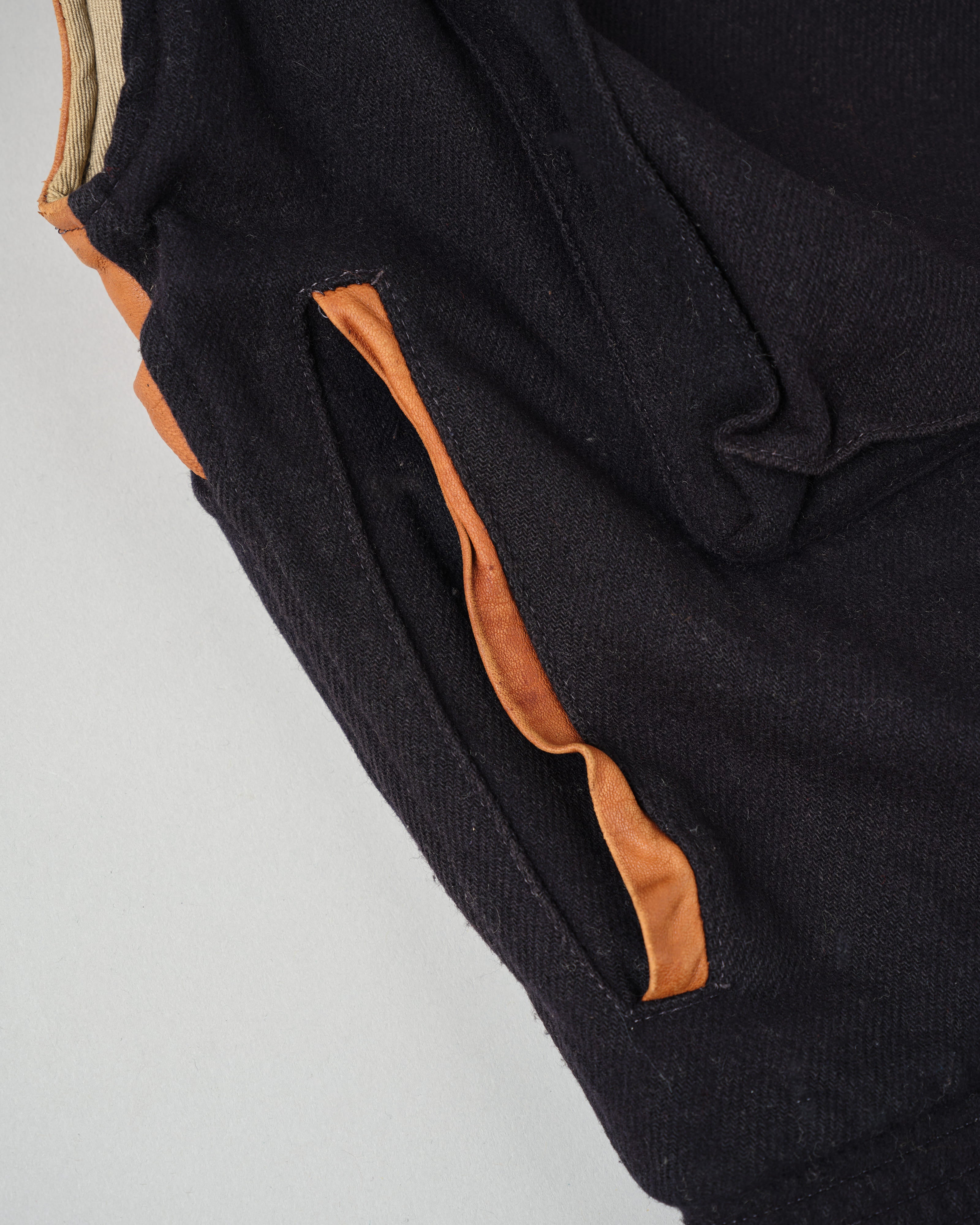 【~80’s】Vintage Façonnable Boa Collar Mixed Wool Vest Size.3