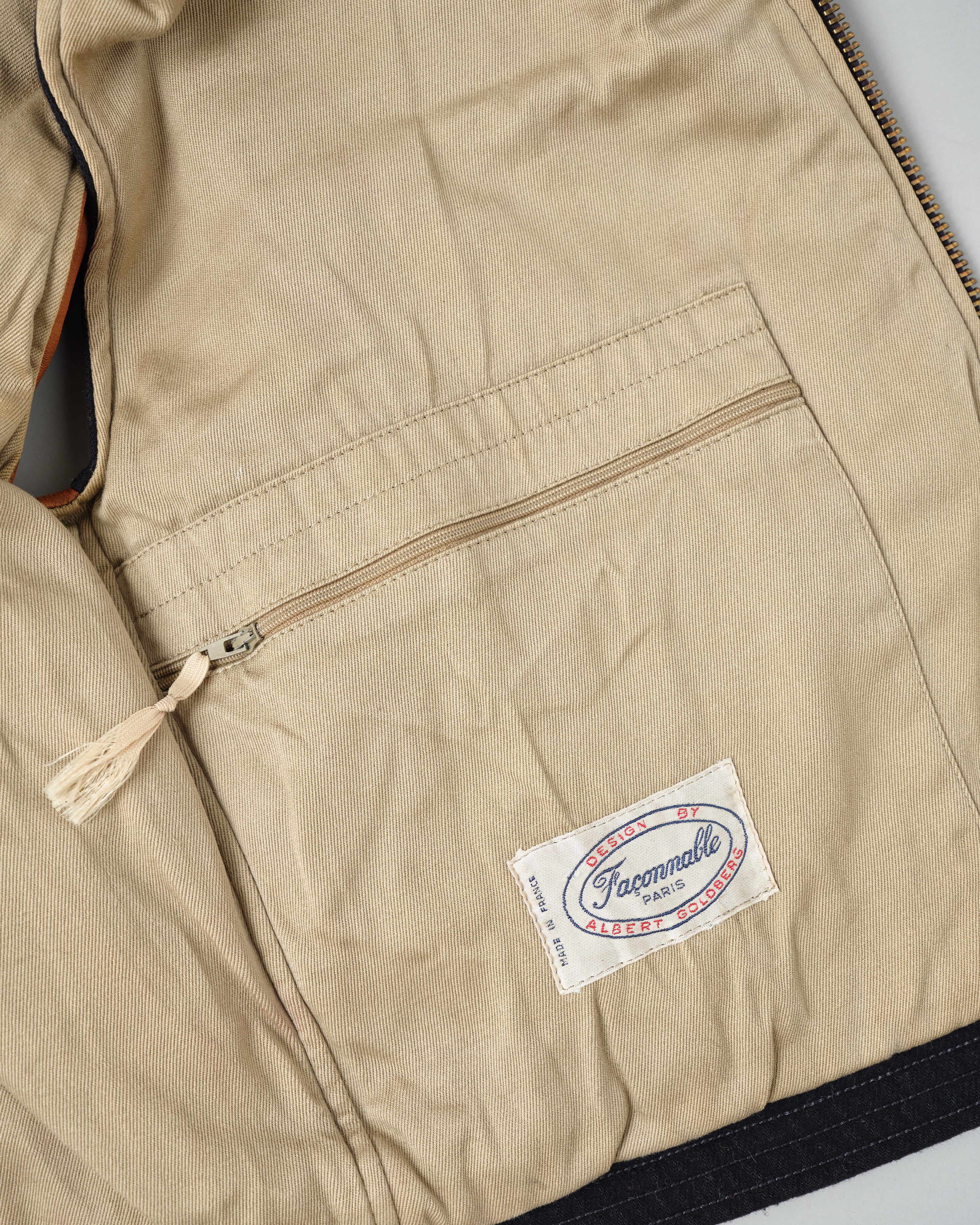 【~80’s】Vintage Façonnable Boa Collar Mixed Wool Vest Size.3