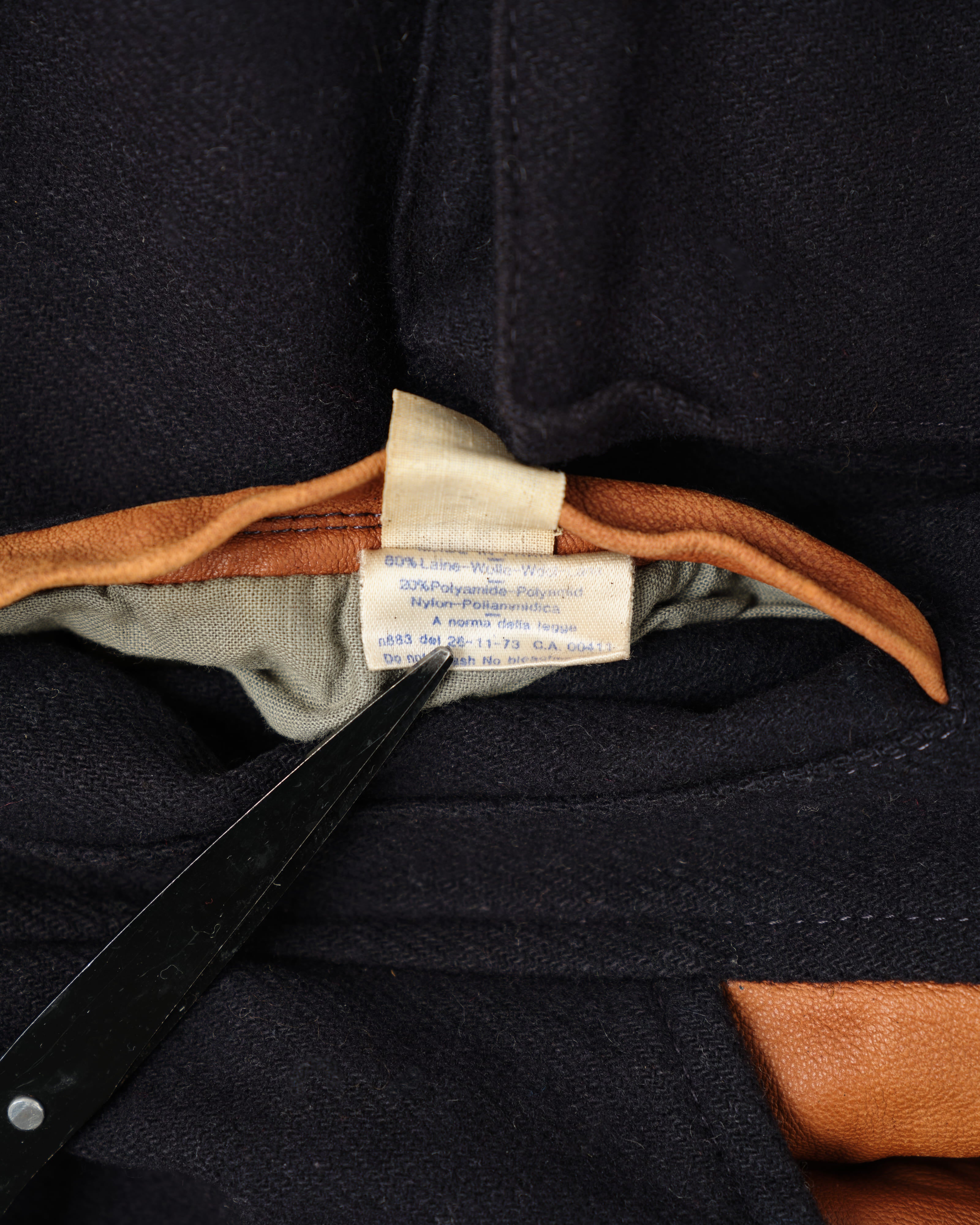 【~80’s】Vintage Façonnable Boa Collar Mixed Wool Vest Size.3