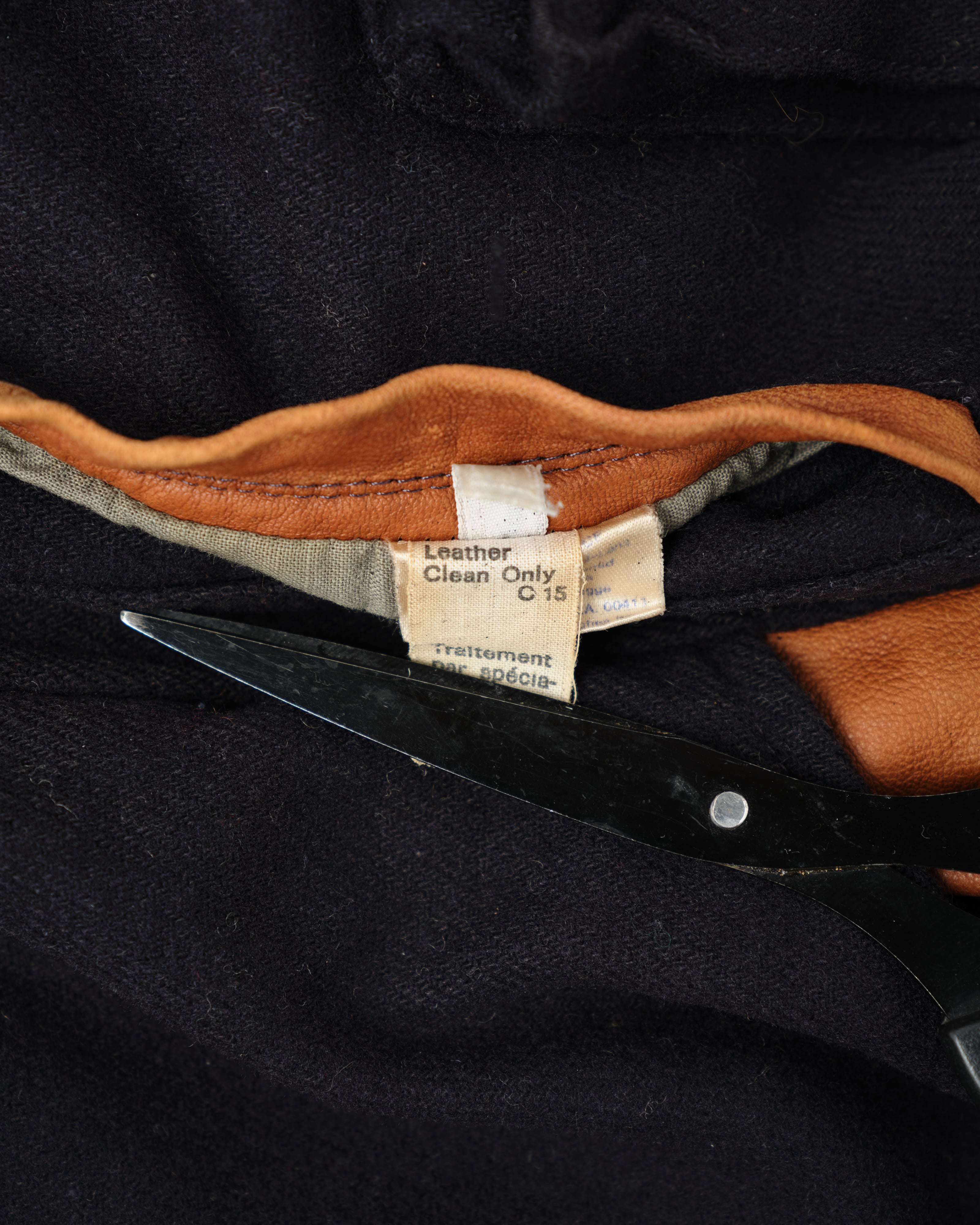 【~80’s】Vintage Façonnable Boa Collar Mixed Wool Vest Size.3