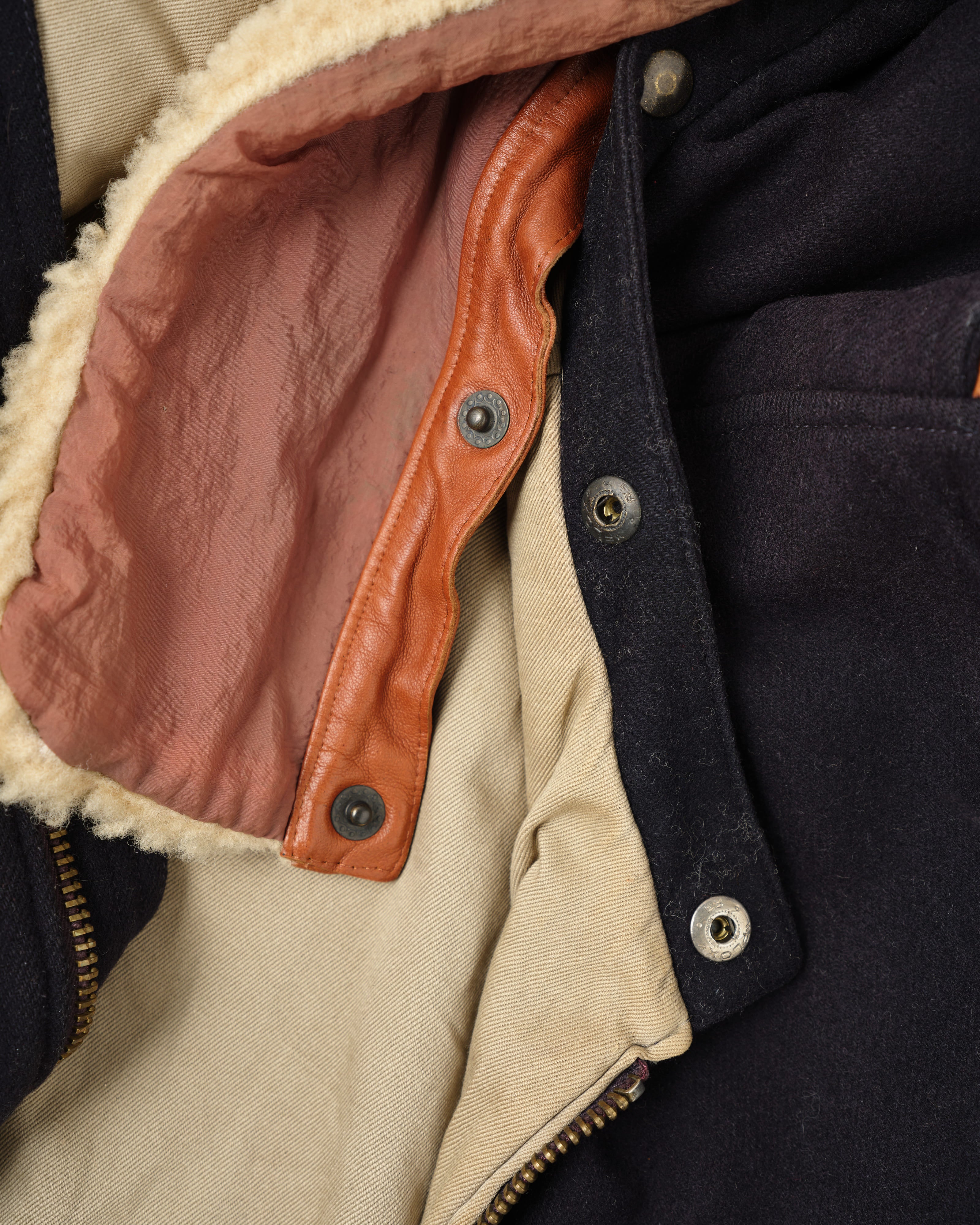 【~80’s】Vintage Façonnable Boa Collar Mixed Wool Vest Size.3