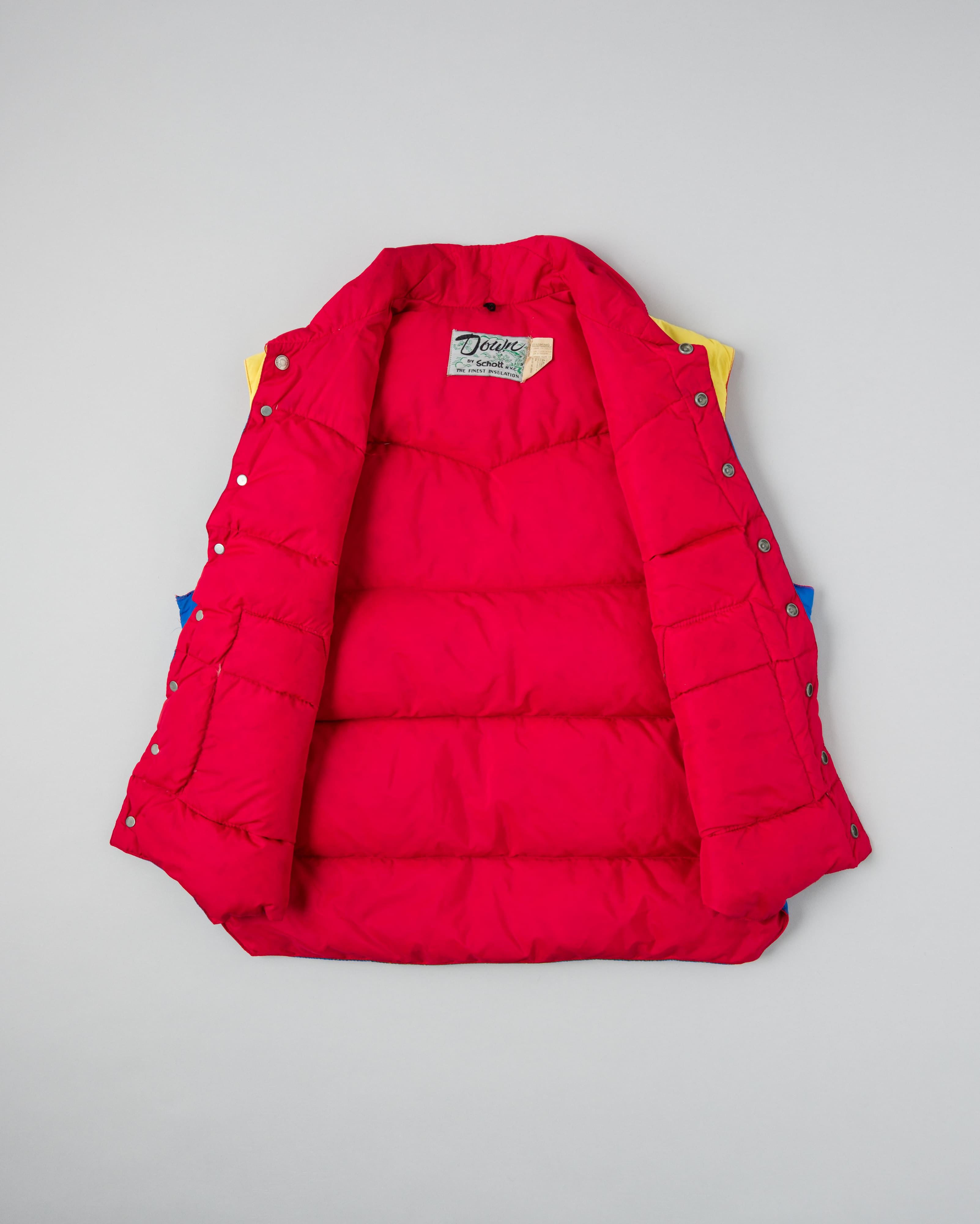 【~90’s】Old Schott 3 Tone Puffer Down Vest Size.XL
