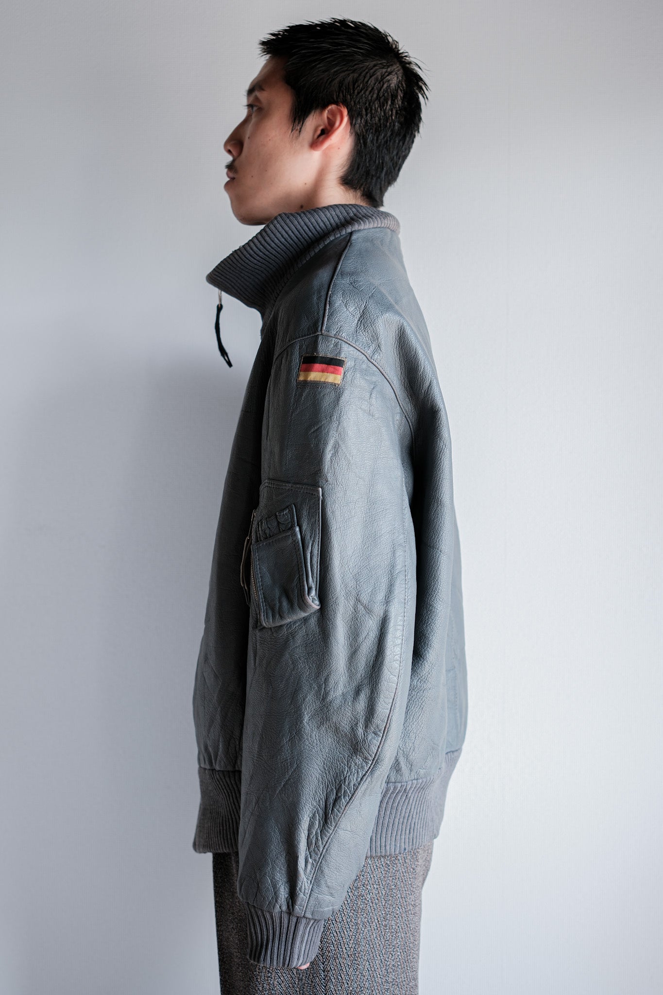 【~70’s】West German Air Force Pilot Leather Jacket With Patches Size.190/100