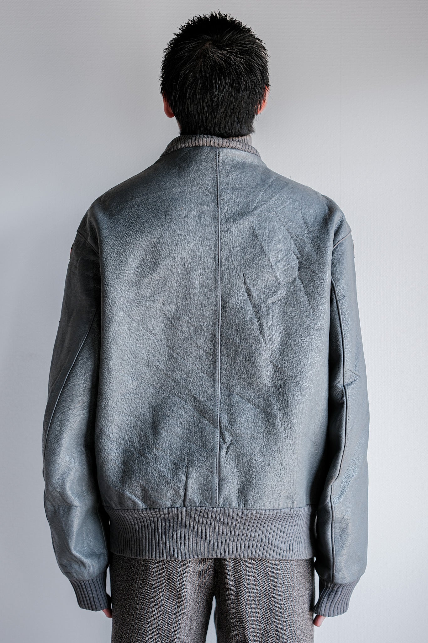 【~70’s】West German Air Force Pilot Leather Jacket With Patches Size.190/100