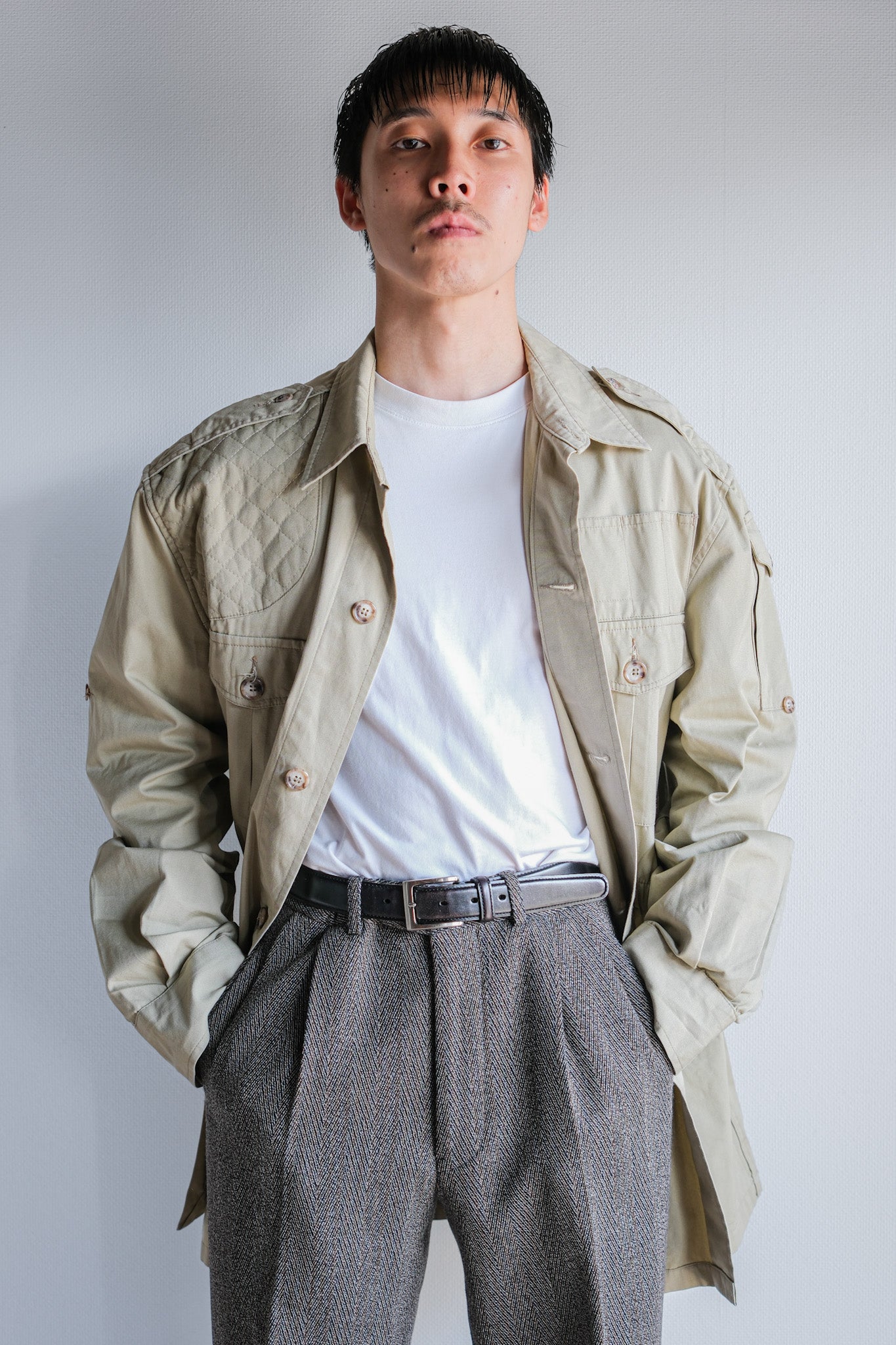 【~90's】Vintage Willis&Geiger Bush Poplin Hemingway Jacket Size.M "Made in U.S.A."