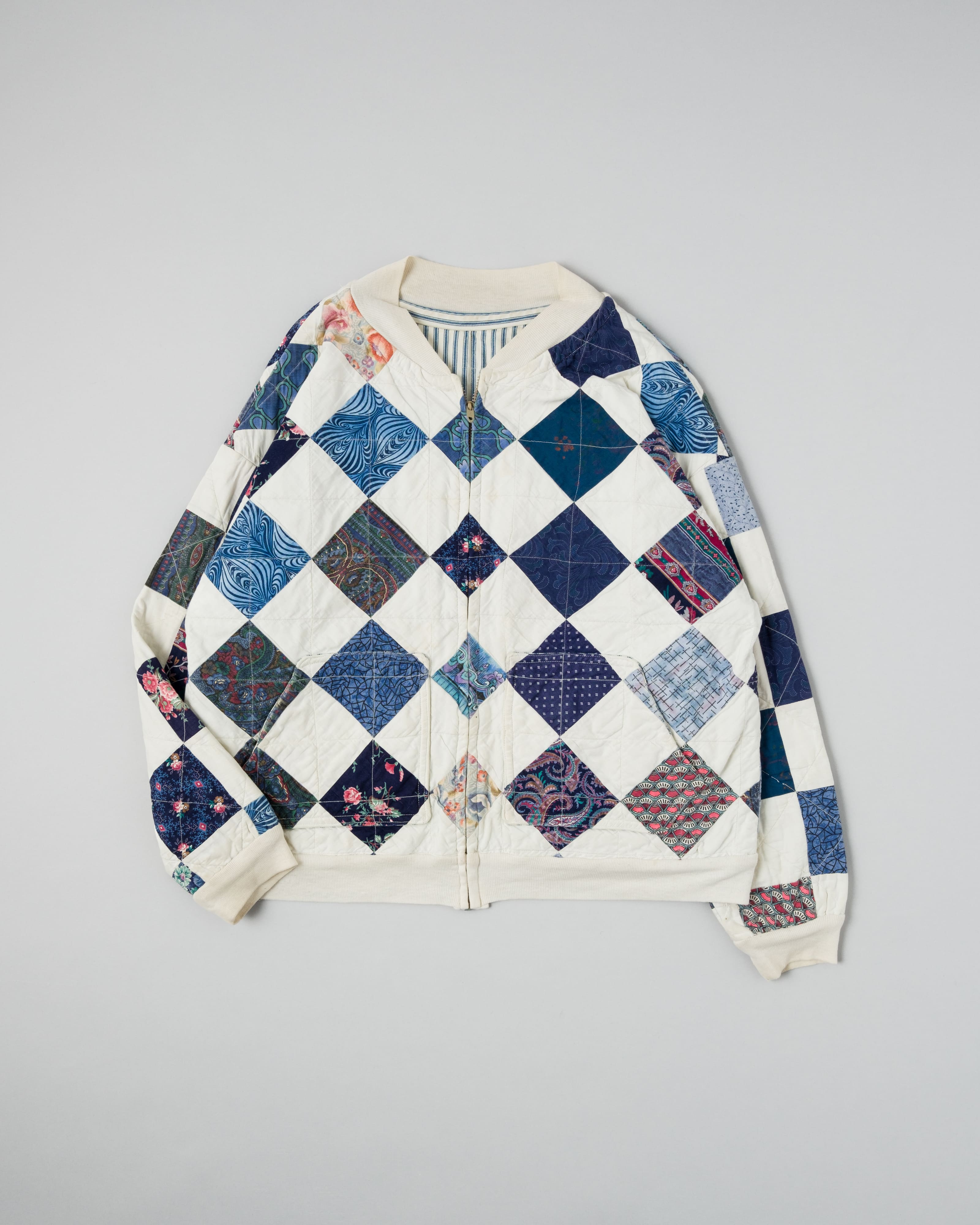 【~70’s】Europe Vintage Various Patterned Patchwork Blouson "Handmade"