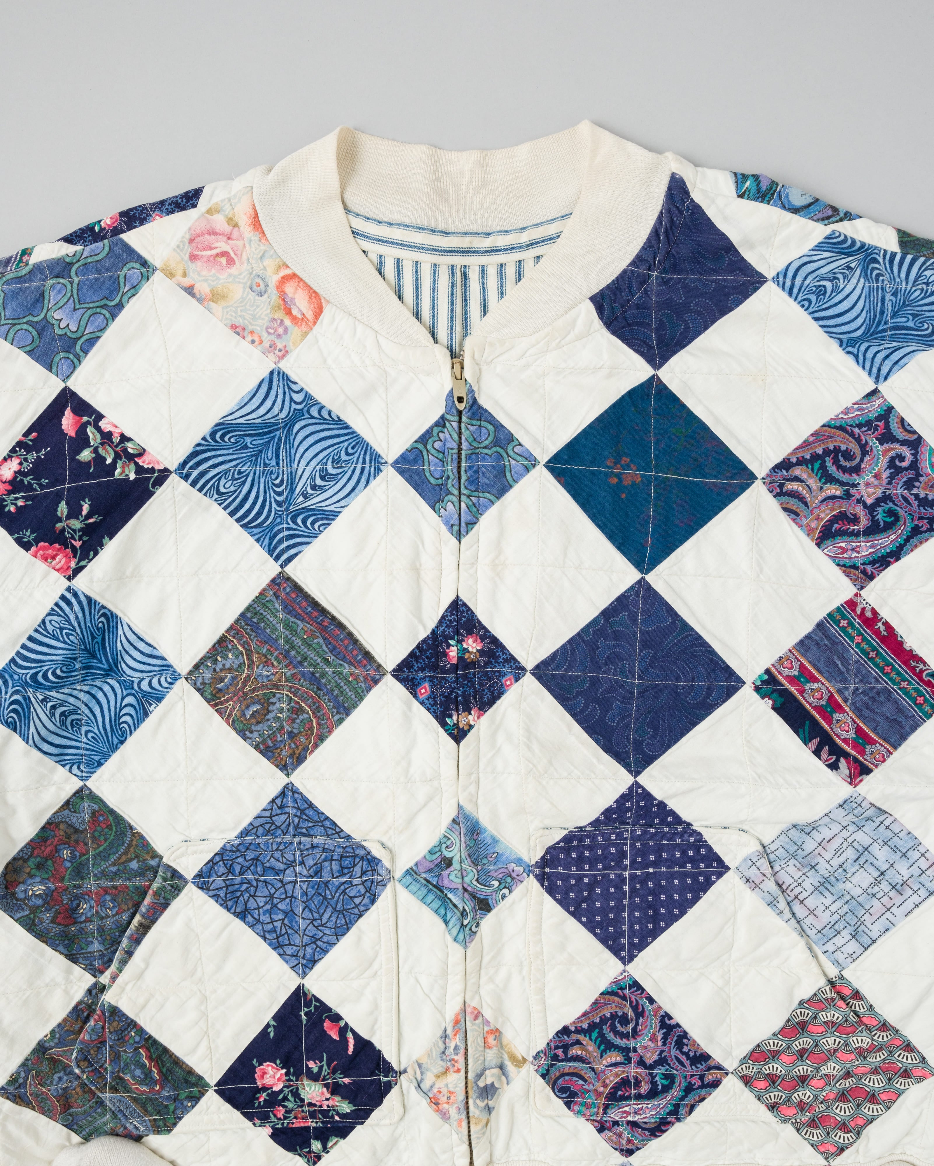 【~70’s】Europe Vintage Various Patterned Patchwork Blouson "Handmade"