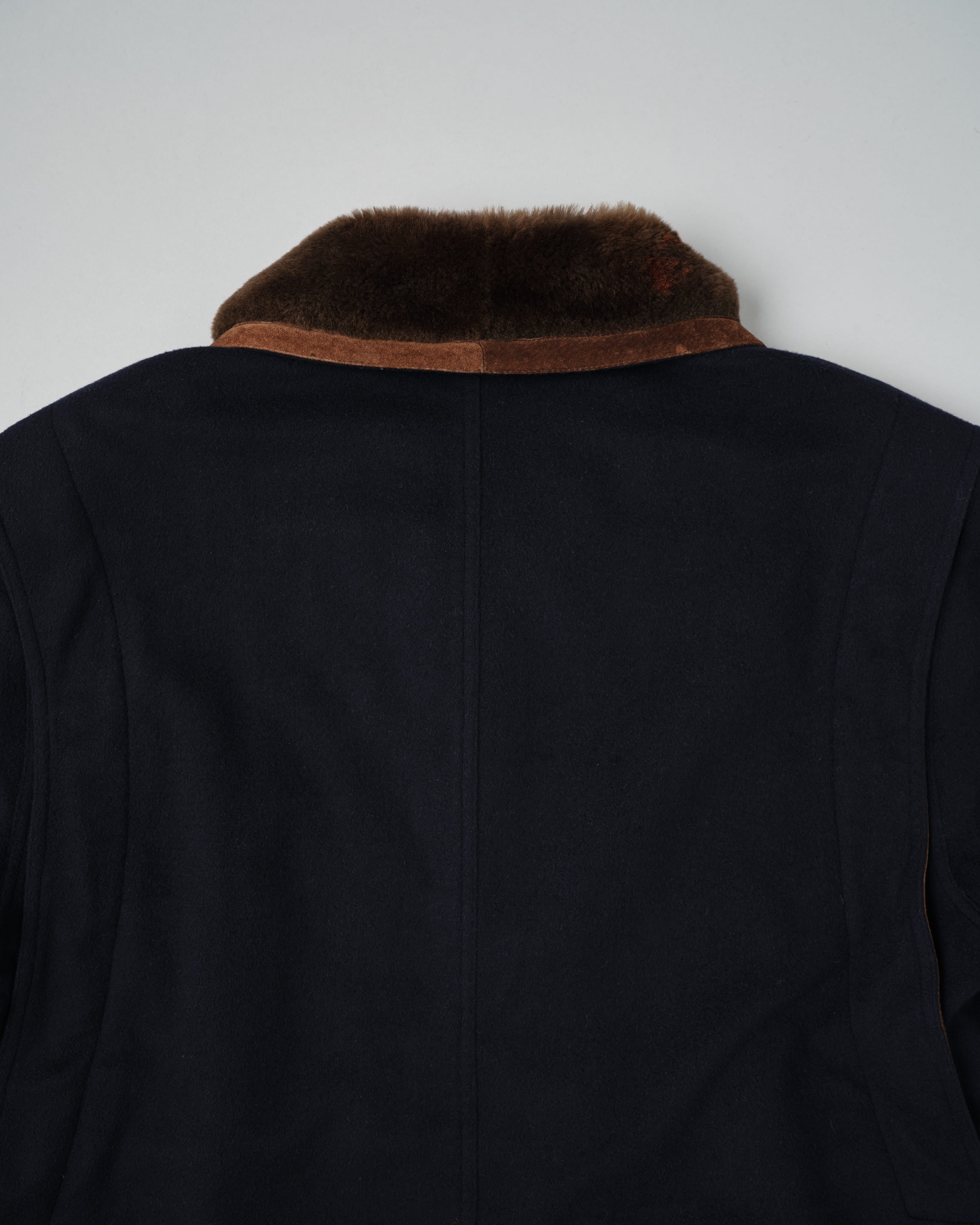 【~80’s】Old GUCCI Fur Collar Cashmere Jacket Size.52