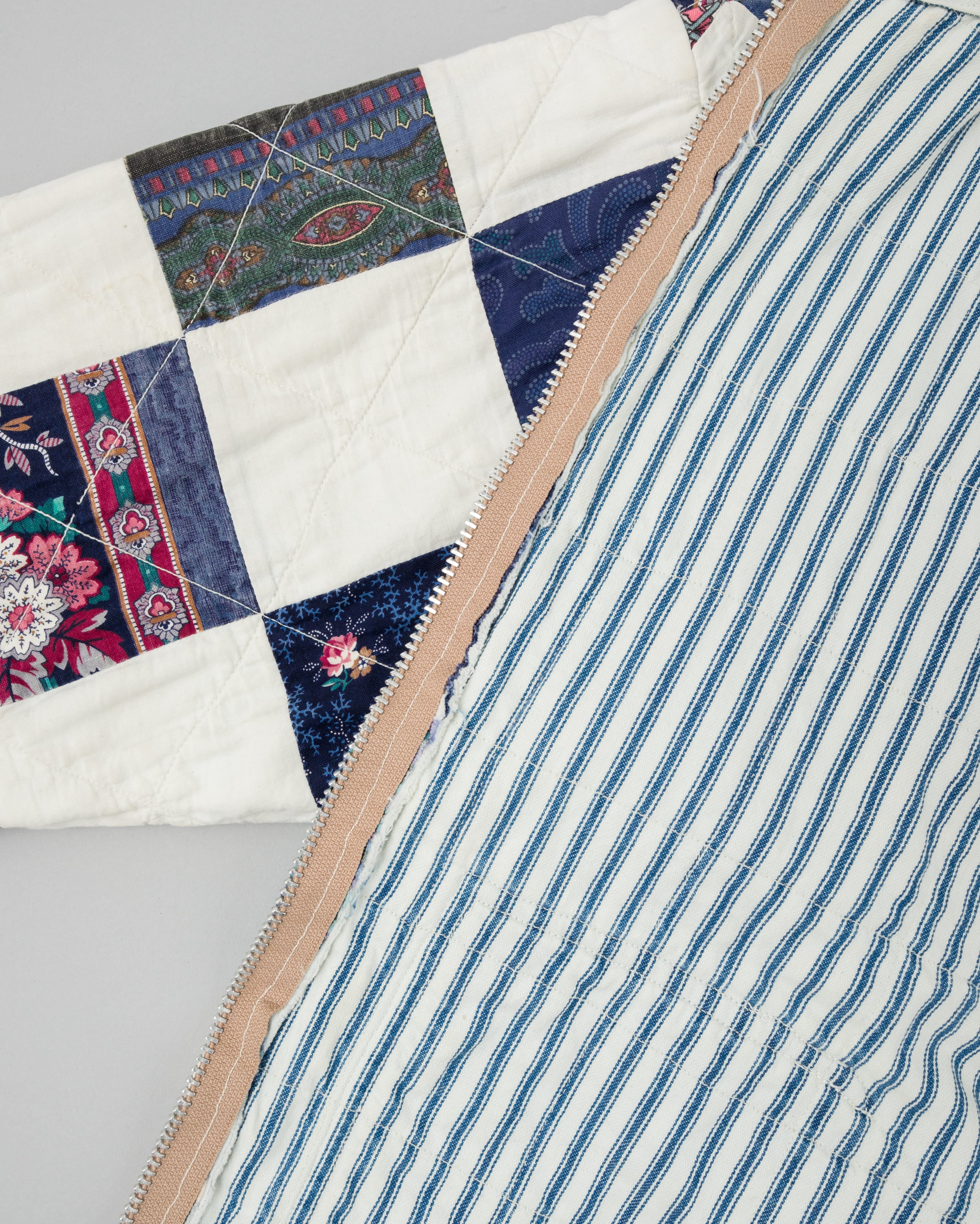 【~70’s】Europe Vintage Various Patterned Patchwork Blouson "Handmade"