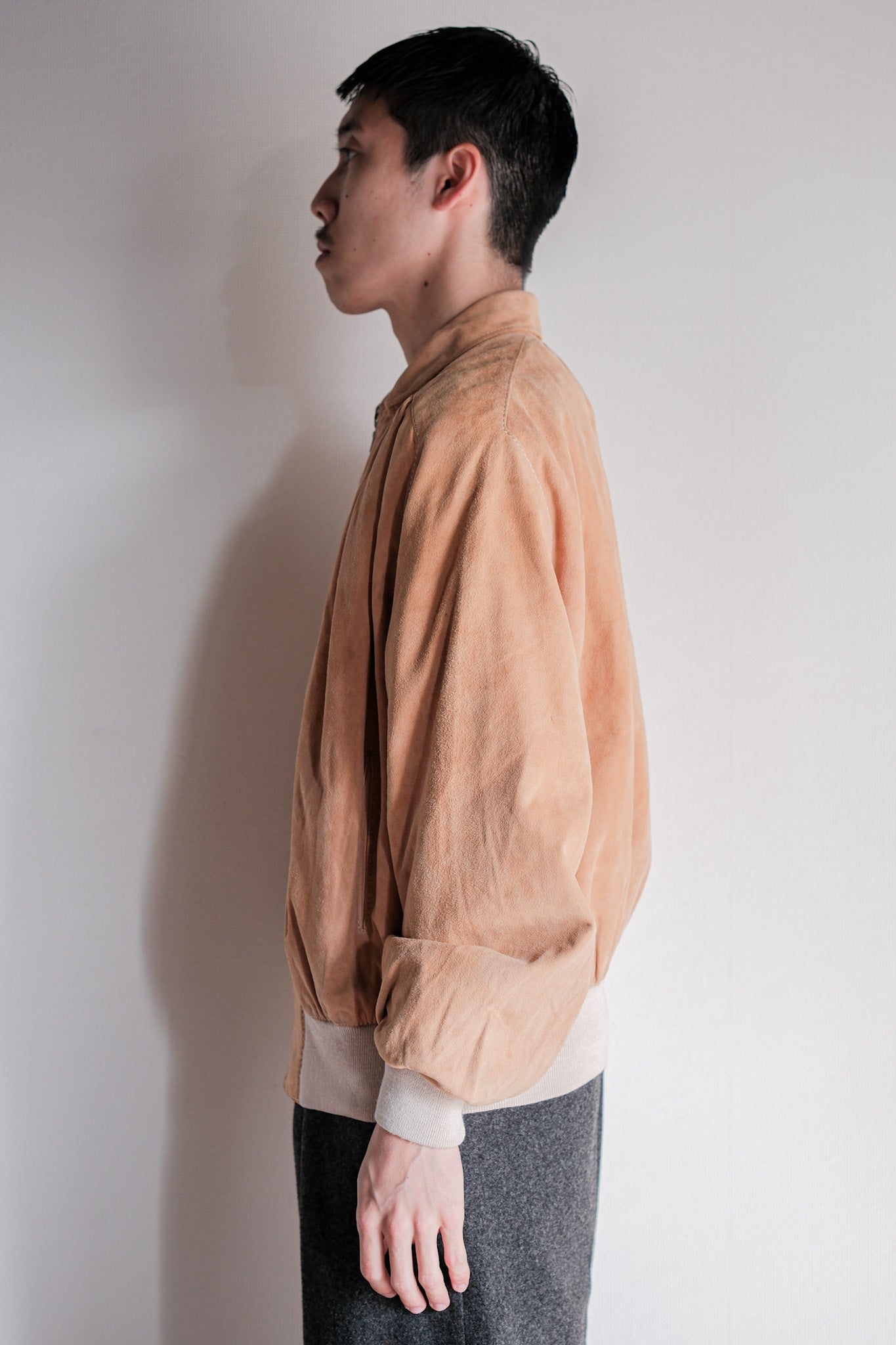 【~70's】Old Hermès Sport Paris Saddle Shoulder Suede Leather Blouson