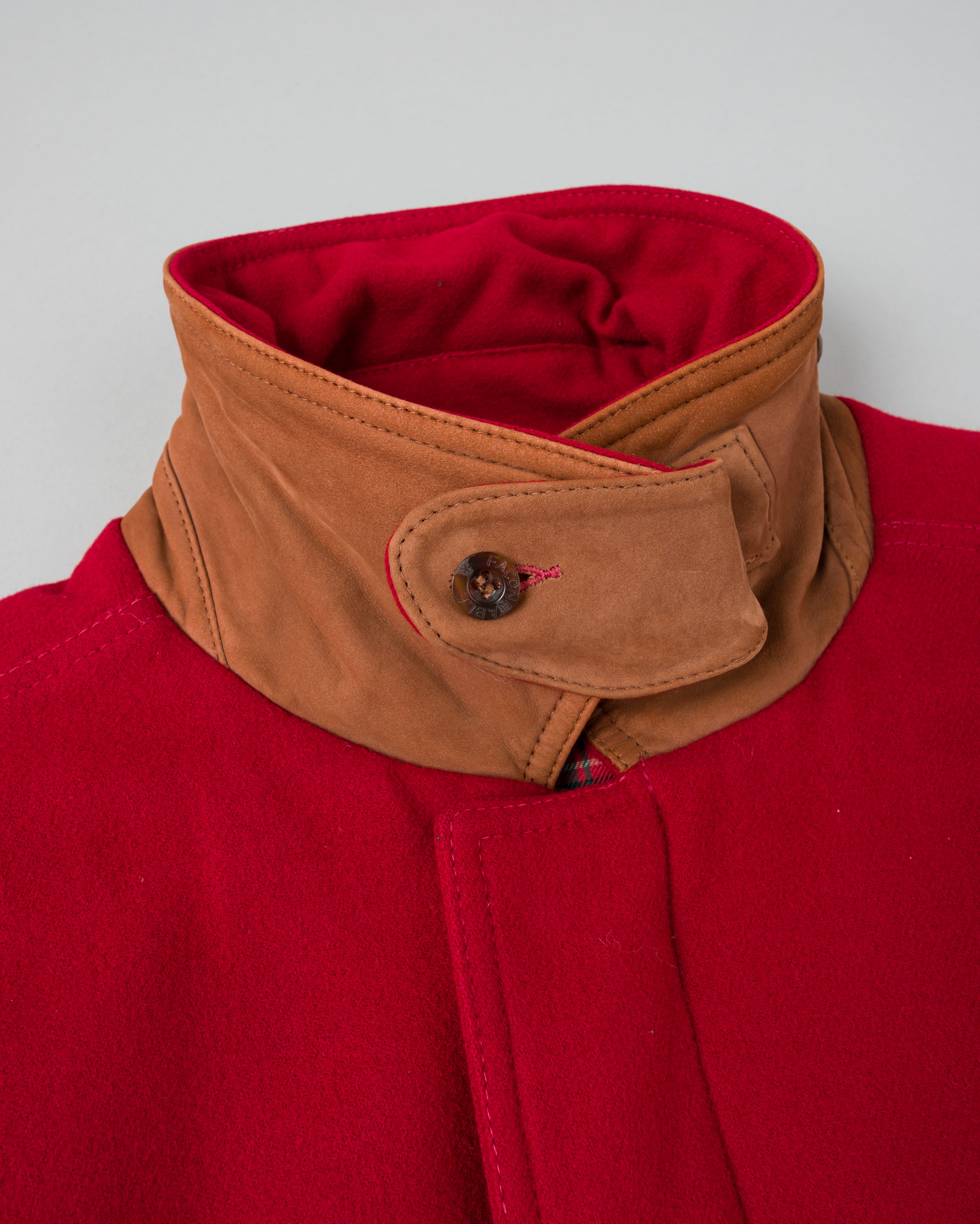 【~80’s】Vintage Façonnable Mixed Wool Crazy Pattern Blouson With Chin Strap Size.L