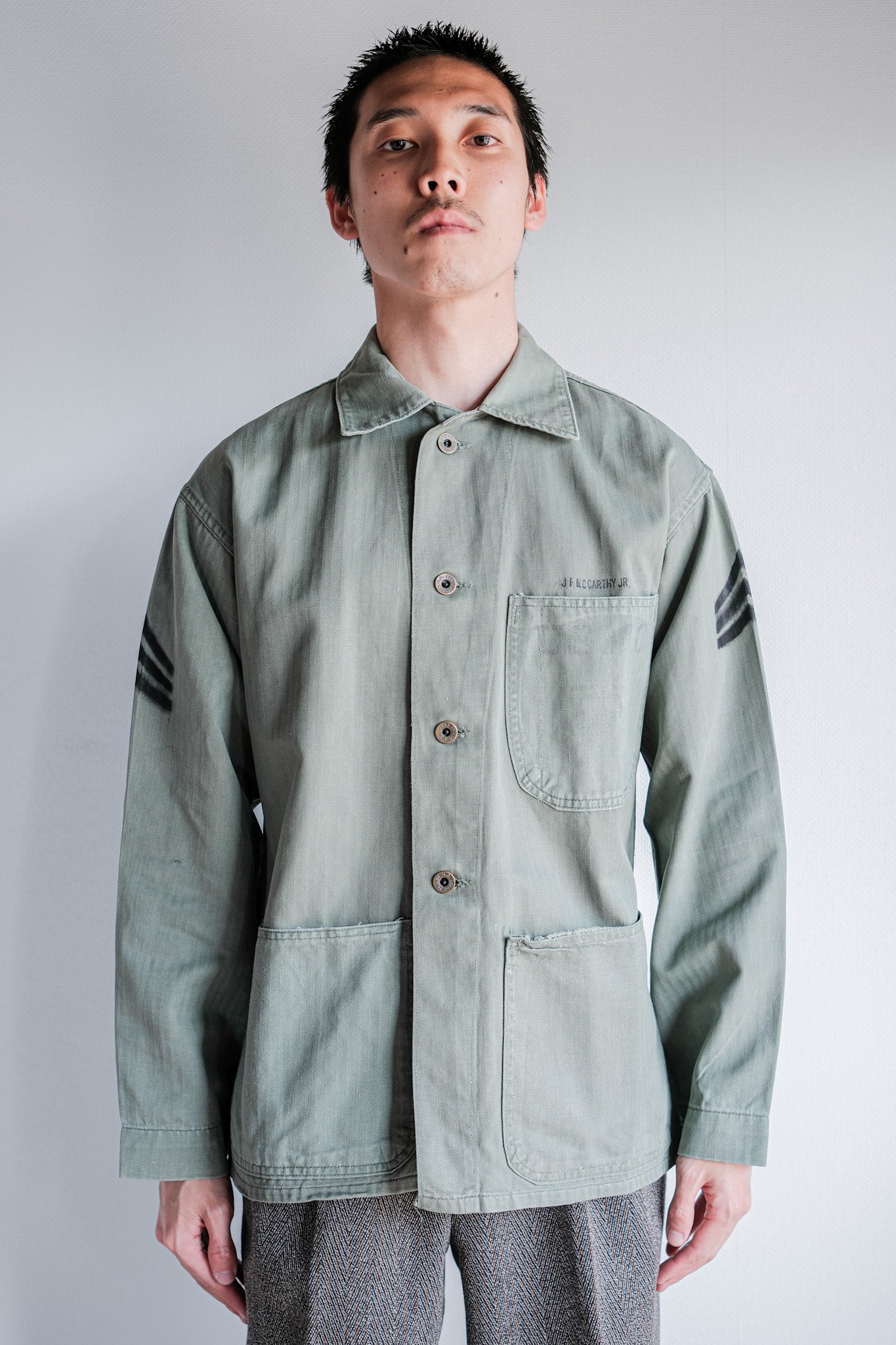 【~40's】U.S.M.C P-47 HBT Utility Jacket Size.34