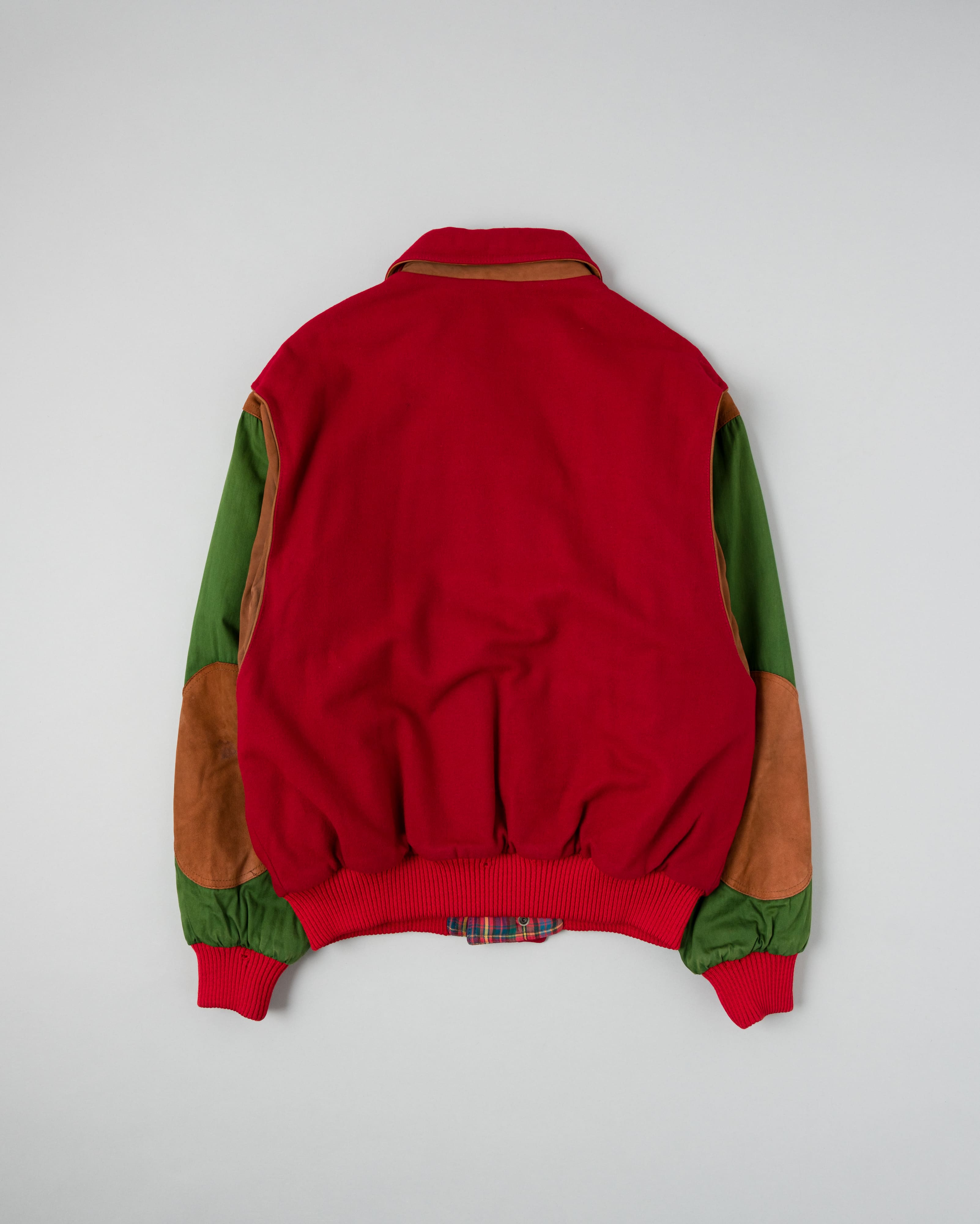 【~80’s】Vintage Façonnable Mixed Wool Crazy Pattern Blouson With Chin Strap Size.L