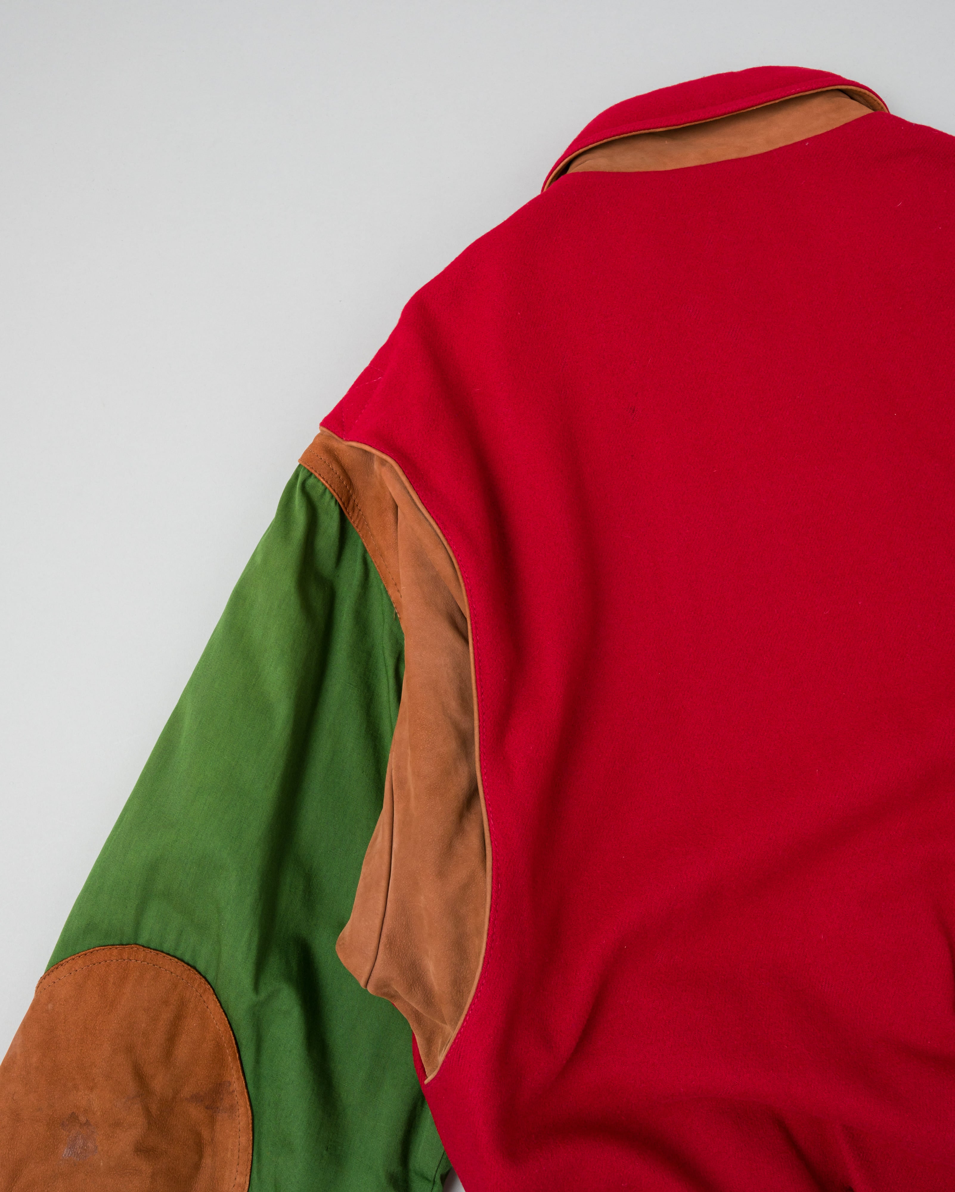 【~80’s】Vintage Façonnable Mixed Wool Crazy Pattern Blouson With Chin Strap Size.L