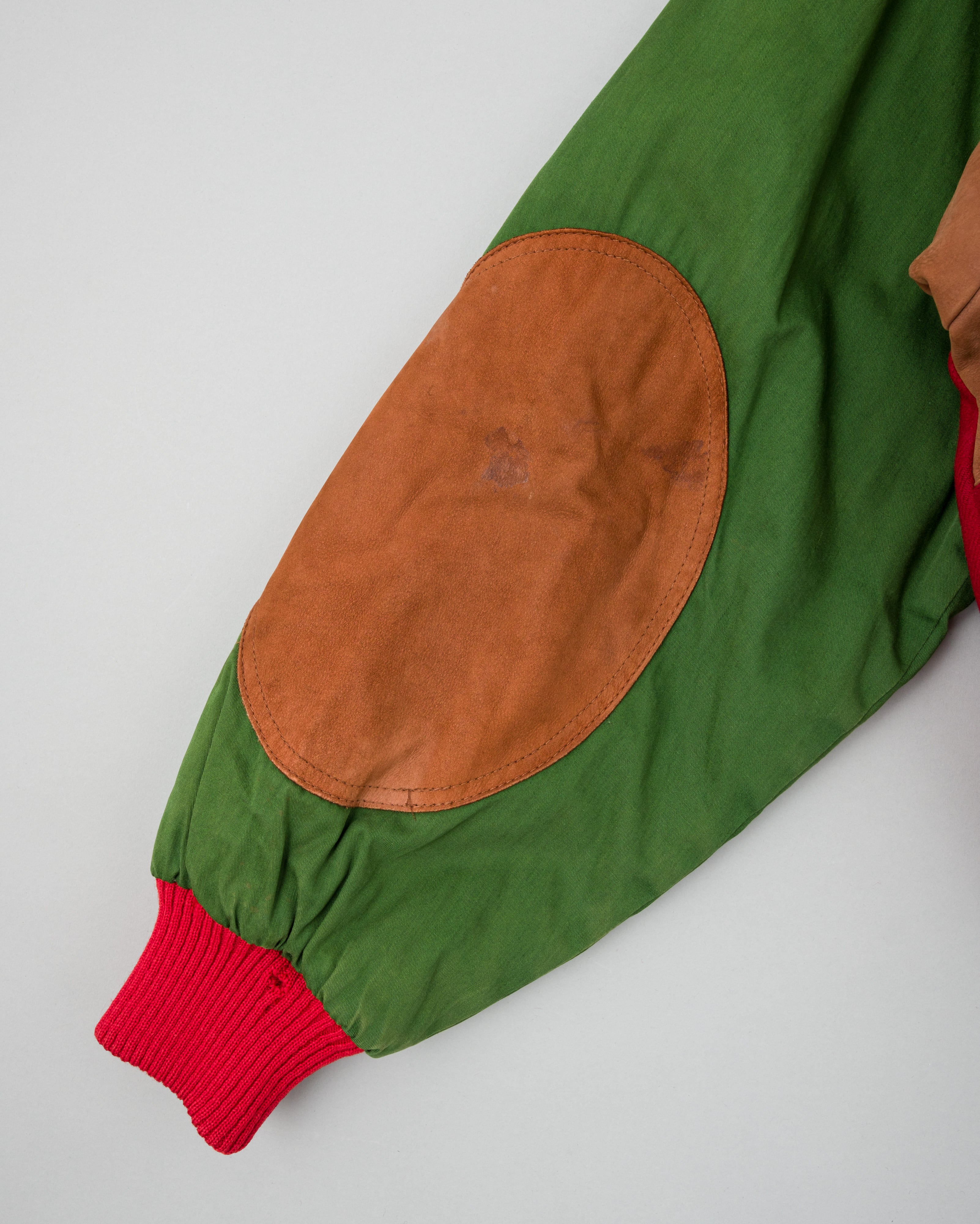 【~80’s】Vintage Façonnable Mixed Wool Crazy Pattern Blouson With Chin Strap Size.L