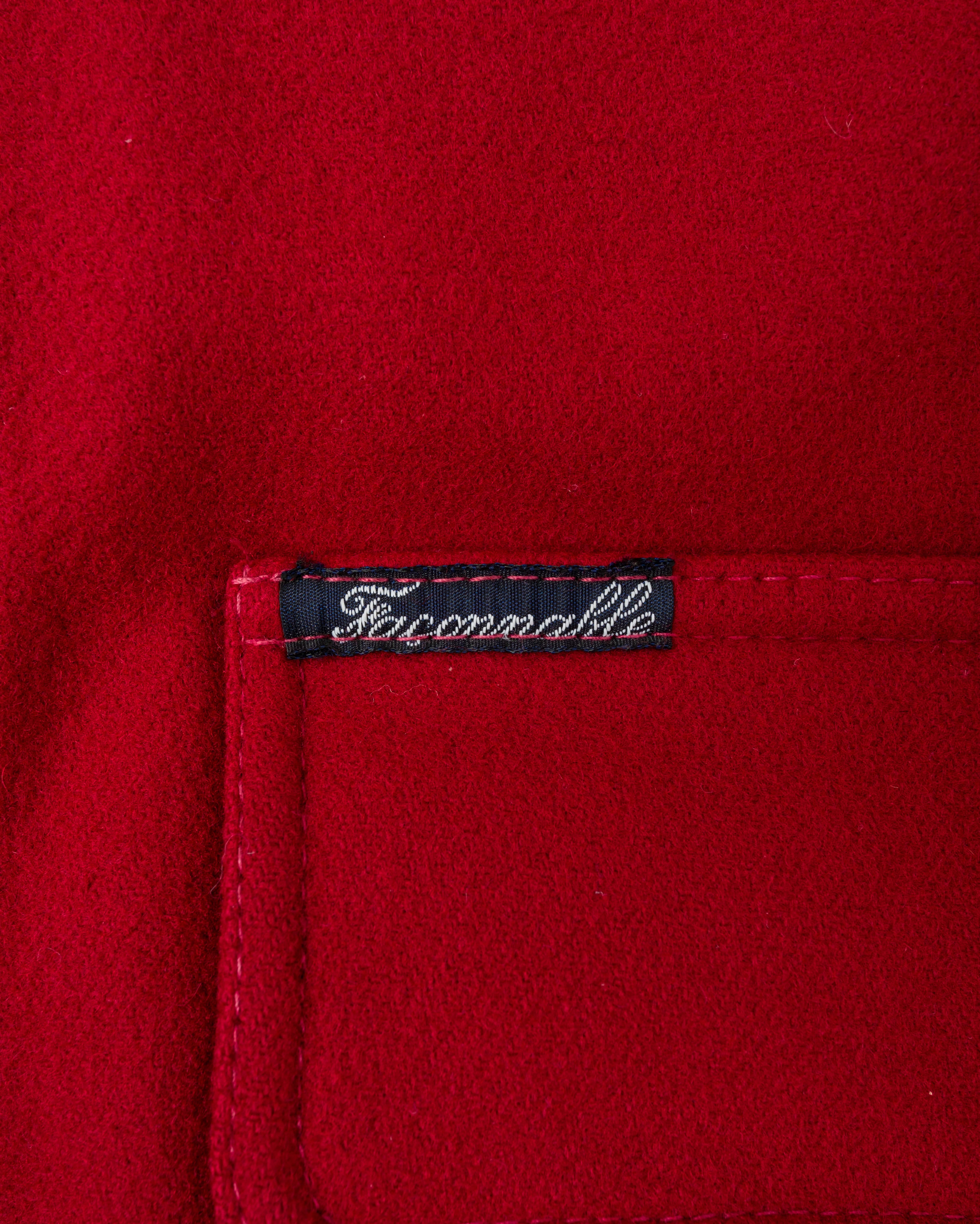 【~80’s】Vintage Façonnable Mixed Wool Crazy Pattern Blouson With Chin Strap Size.L