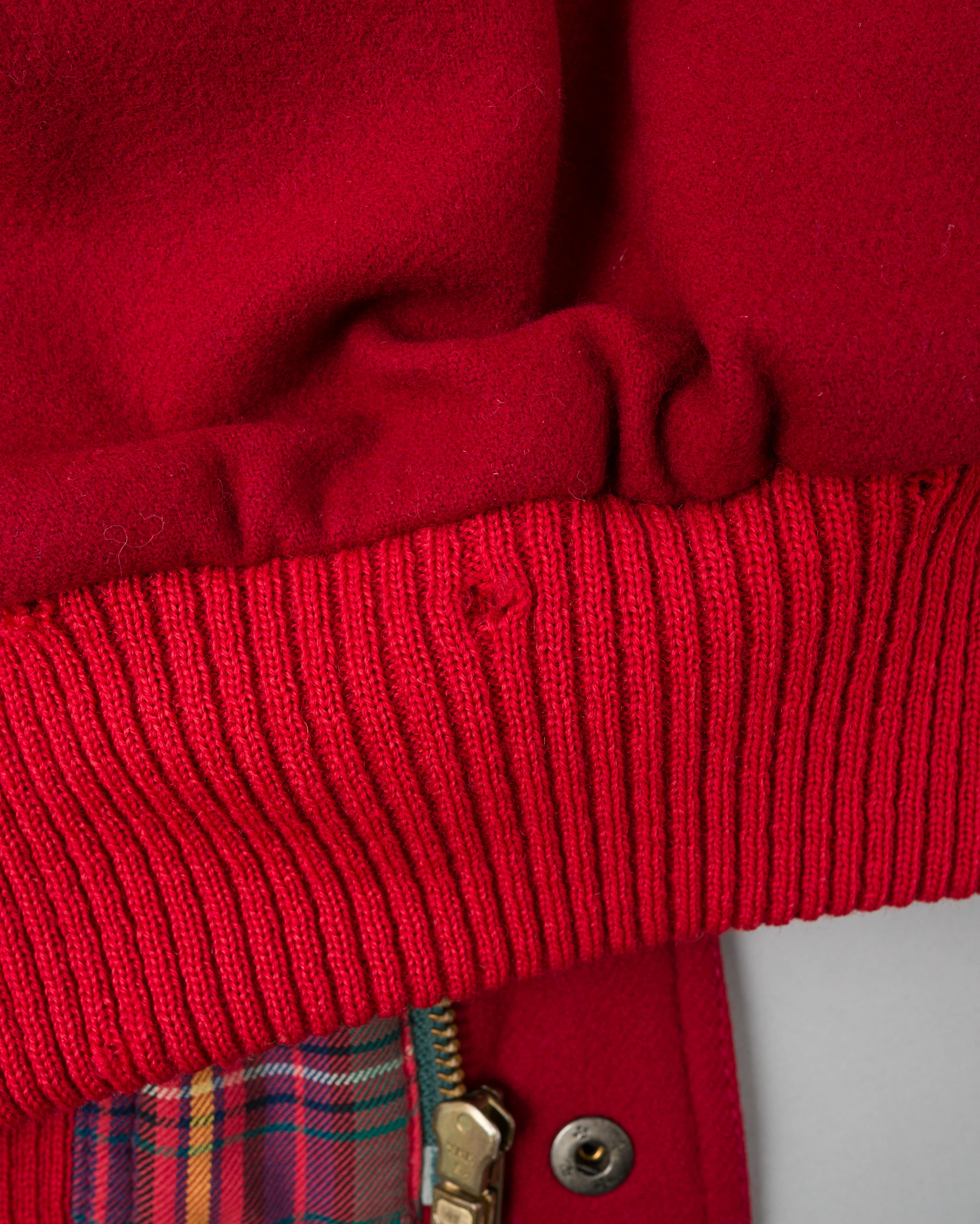 【~80’s】Vintage Façonnable Mixed Wool Crazy Pattern Blouson With Chin Strap Size.L